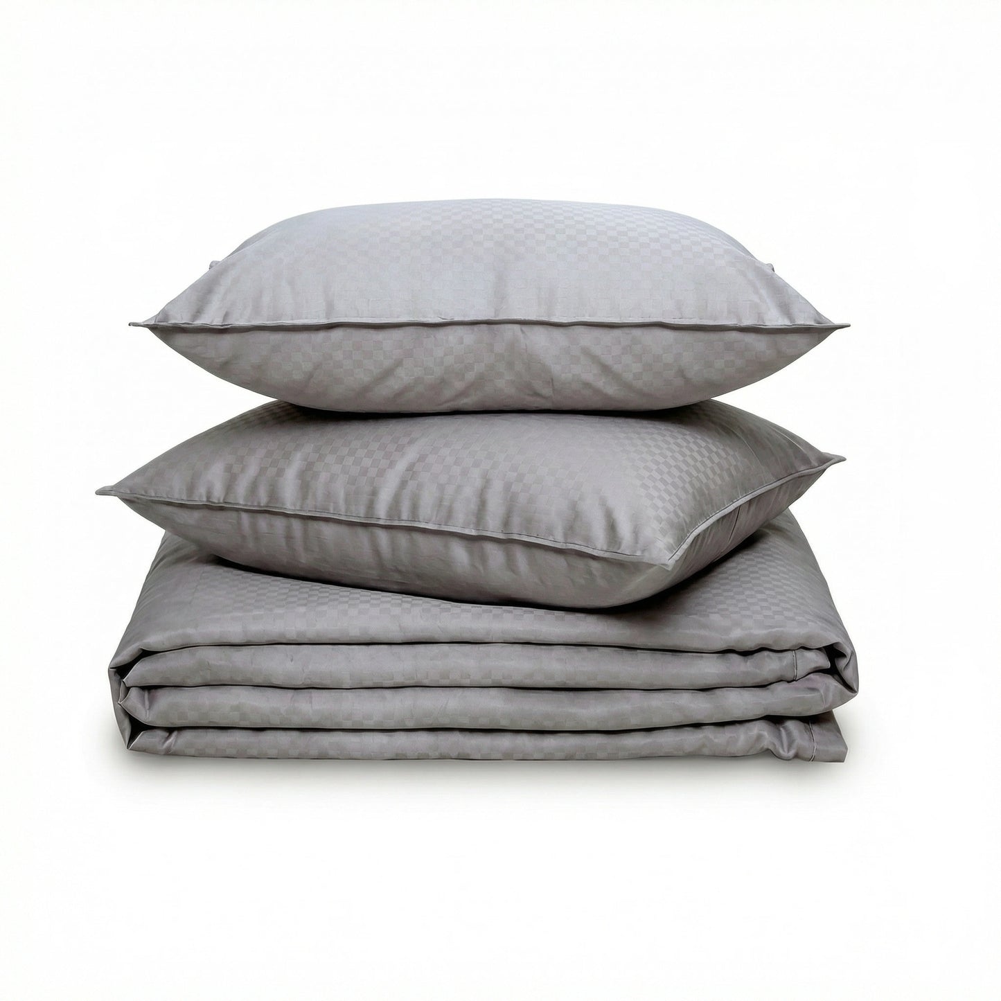 Zeries Egyptian Cotton Jacquard Single Size Bedsheet With 2 Pillow Cases & 2 Cushion Covers - Cenere