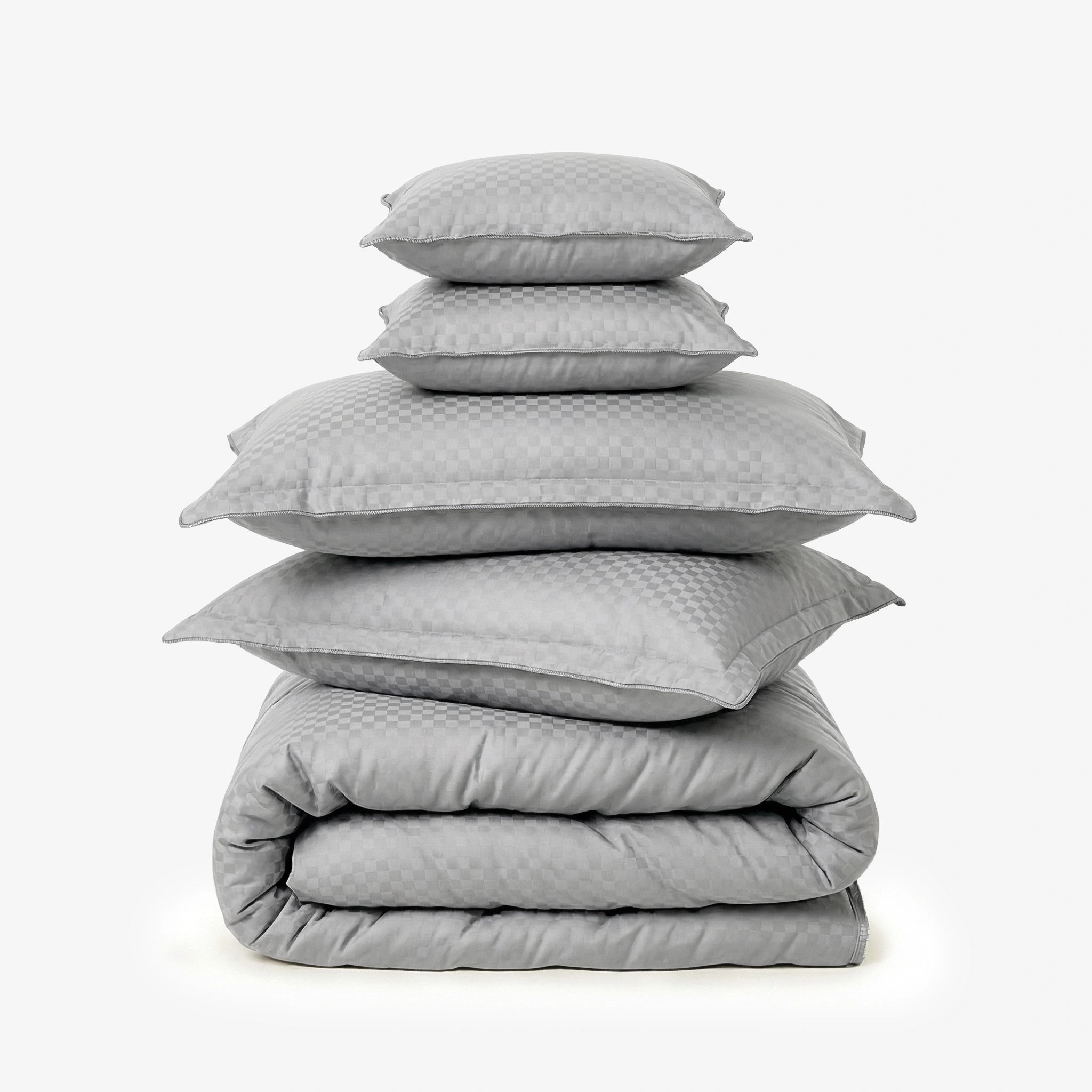 ZARF Egyptian Cotton Comforter With 2 Pillowcases & 2 Cushion Covers - Cenere