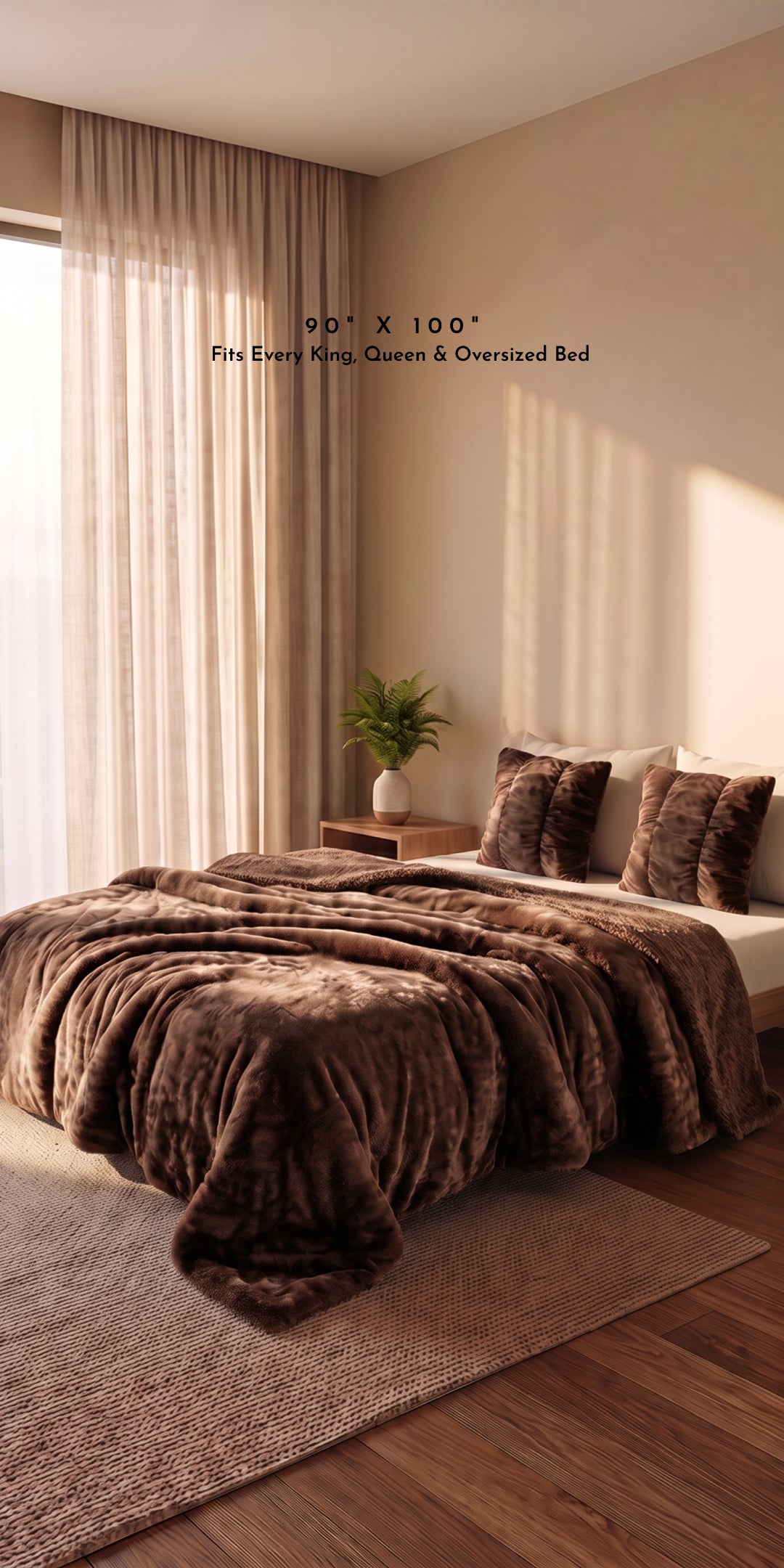 Zarf California King Size Reversible Quilt With 2 Cushion Covers - Cedar