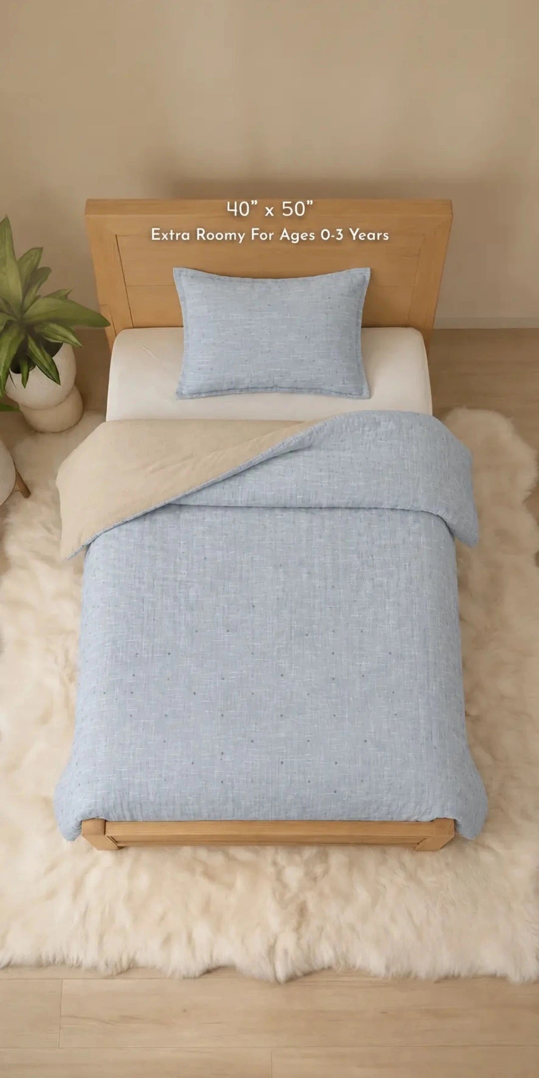 Reversible Summer Baby Blanket With 1 Pillow & 1 Pillow Cover - Sky Daze