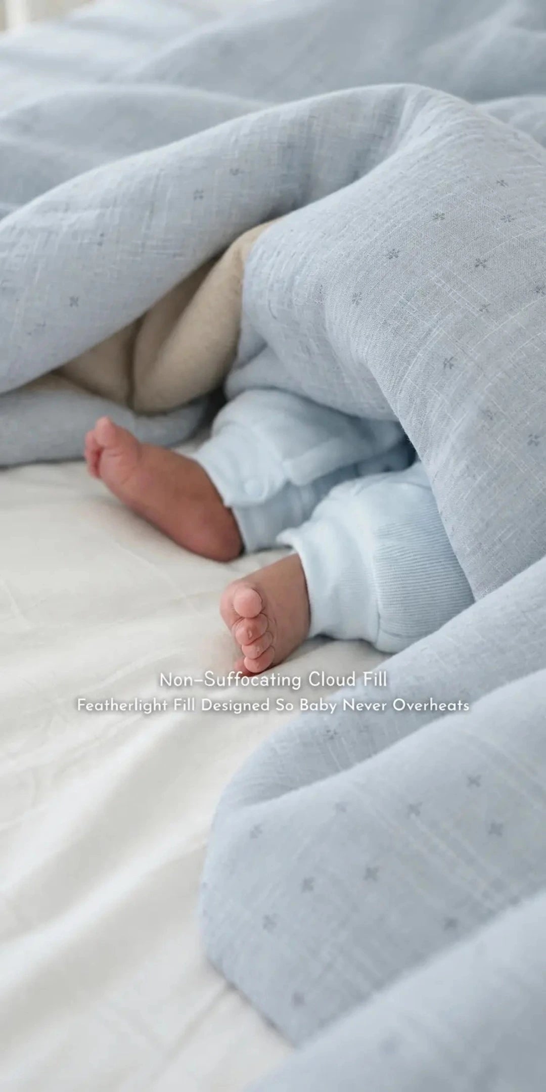 Reversible Summer Baby Blanket With 1 Pillow & 1 Pillow Cover - Sky Daze
