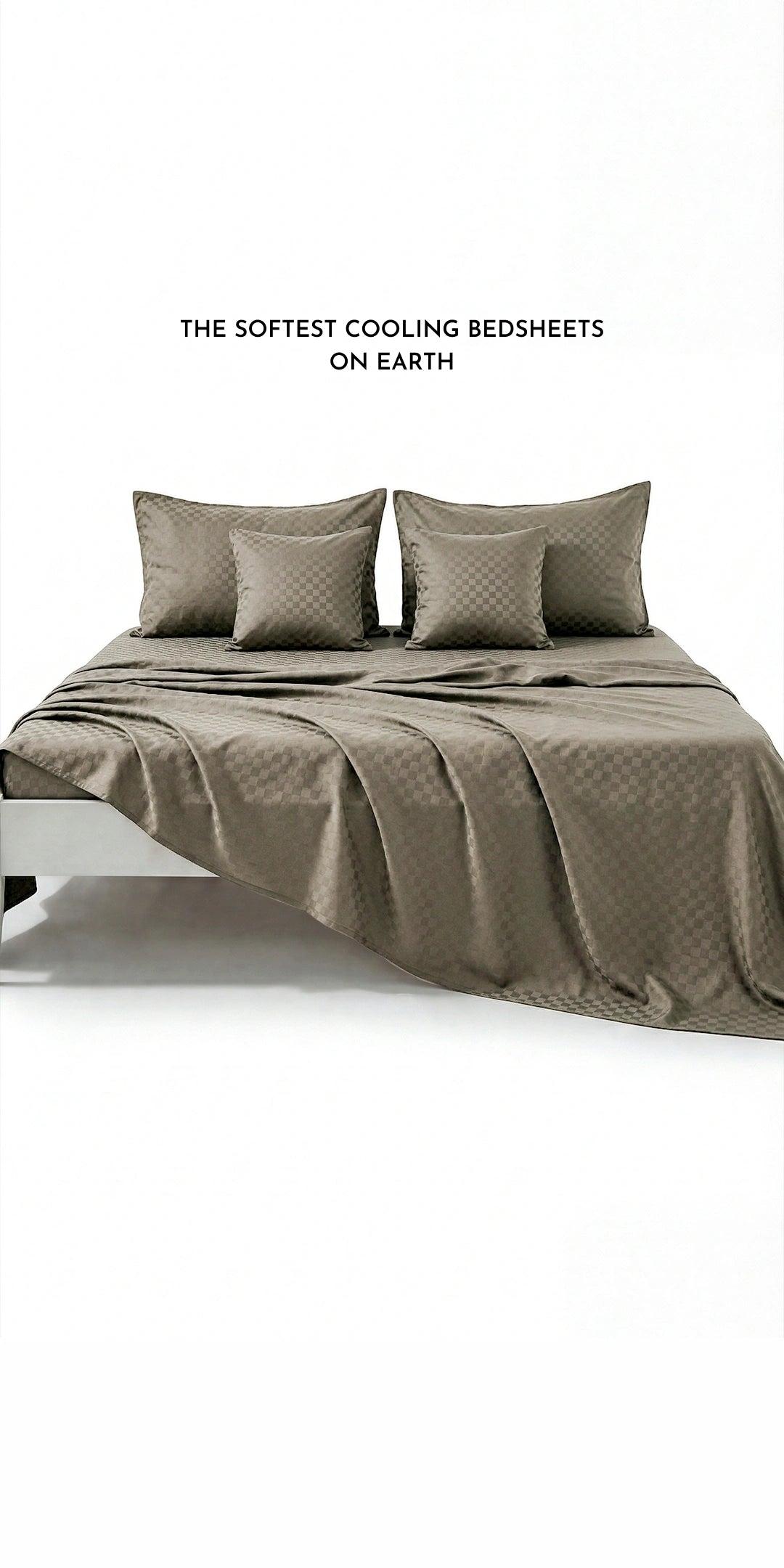 Zeries Egyptian Cotton Jacquard Bedsheets With 2 Pillow Cases & 2 Cushion Covers - Chestnut