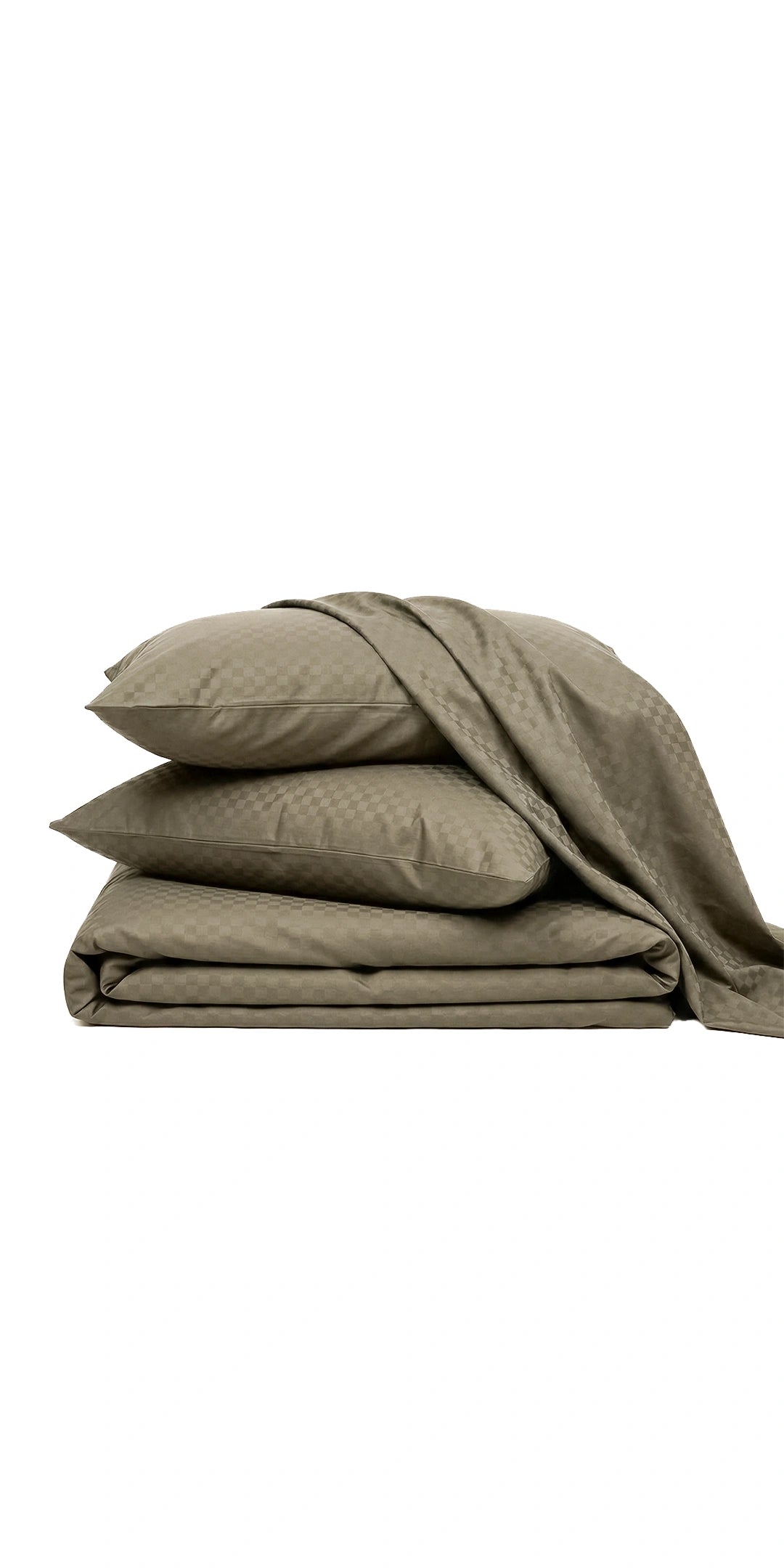 Zeries Egyptian Cotton Jacquard Bedsheets With 2 Pillow Cases & 2 Cushion Covers - Chestnut