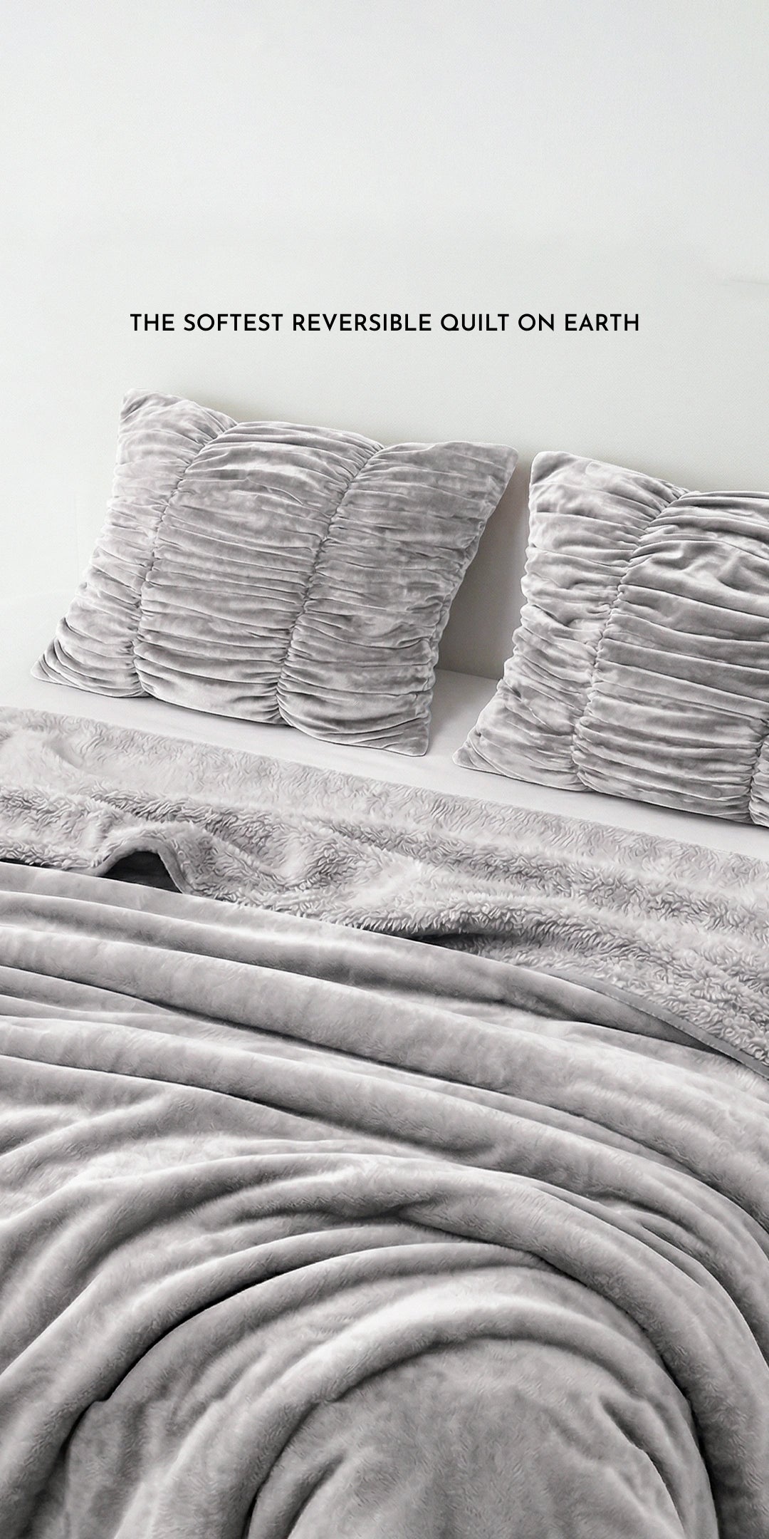 Zarf Reversible Quilt For Single Size Bed With 2 Cushion Covers - Chrome