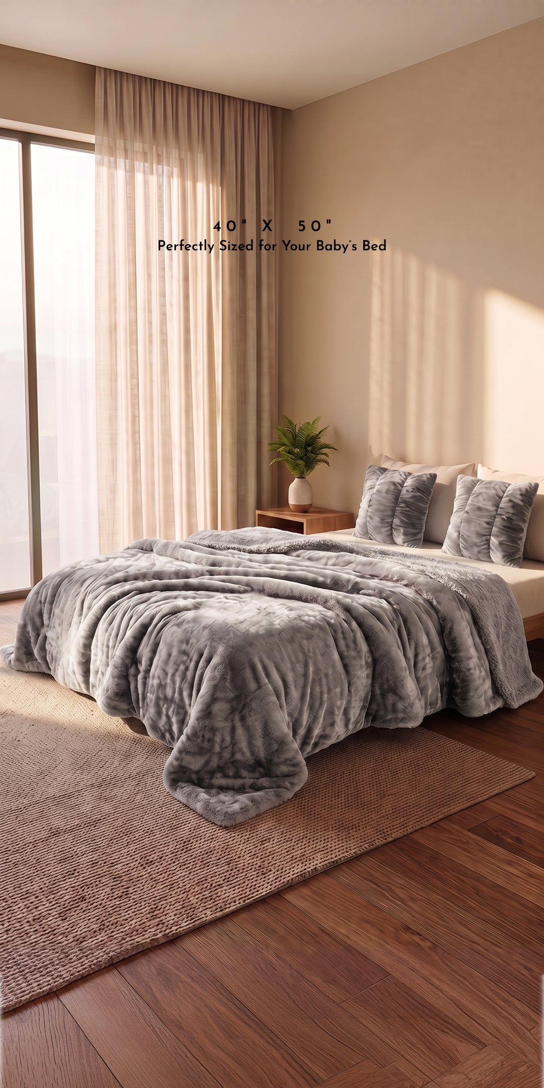 ZARF Reversible Baby Size Quilt With 1 Pillow Case - Chrome