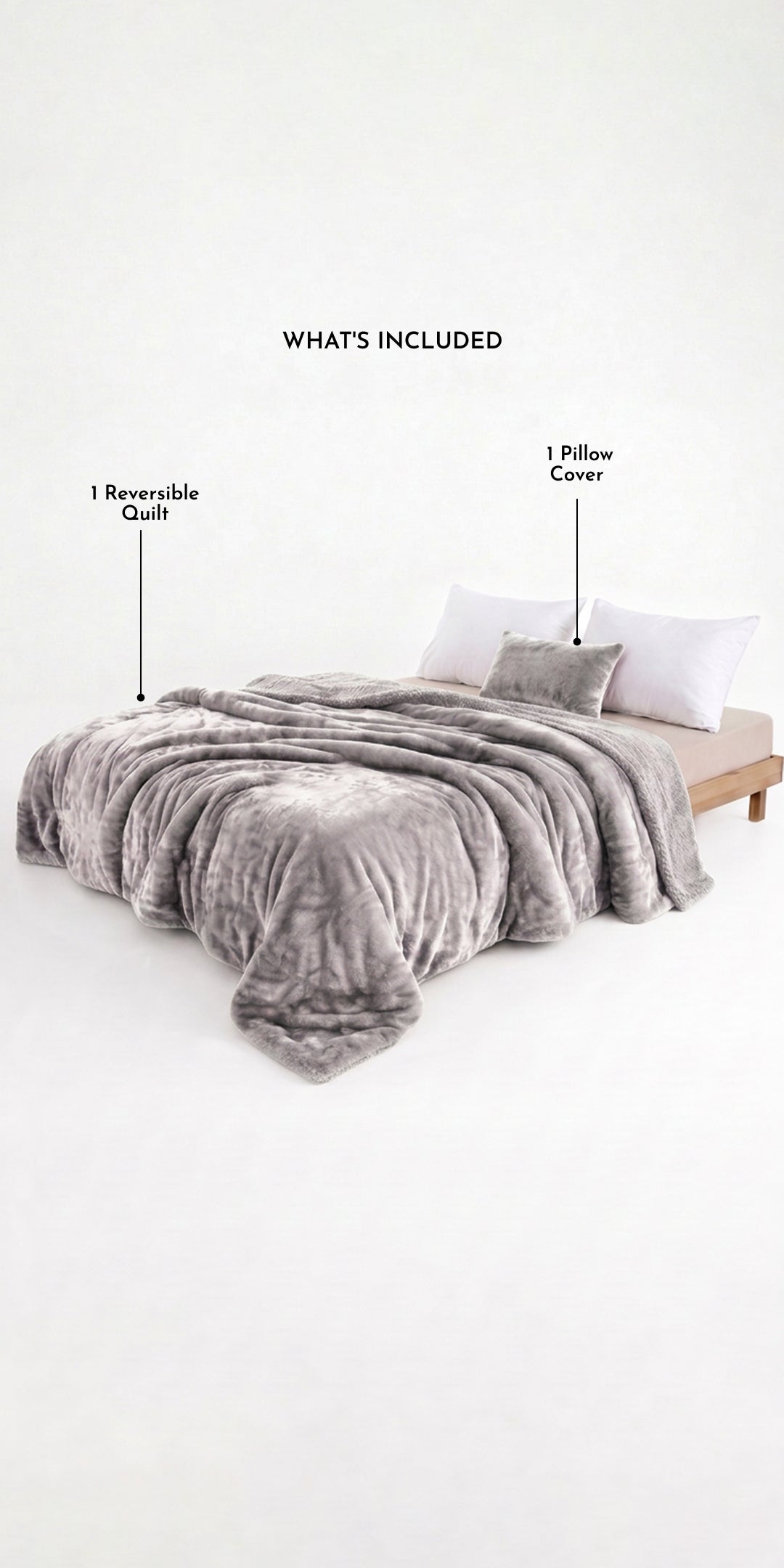 ZARF Reversible Baby Size Quilt With 1 Pillow Case - Chrome