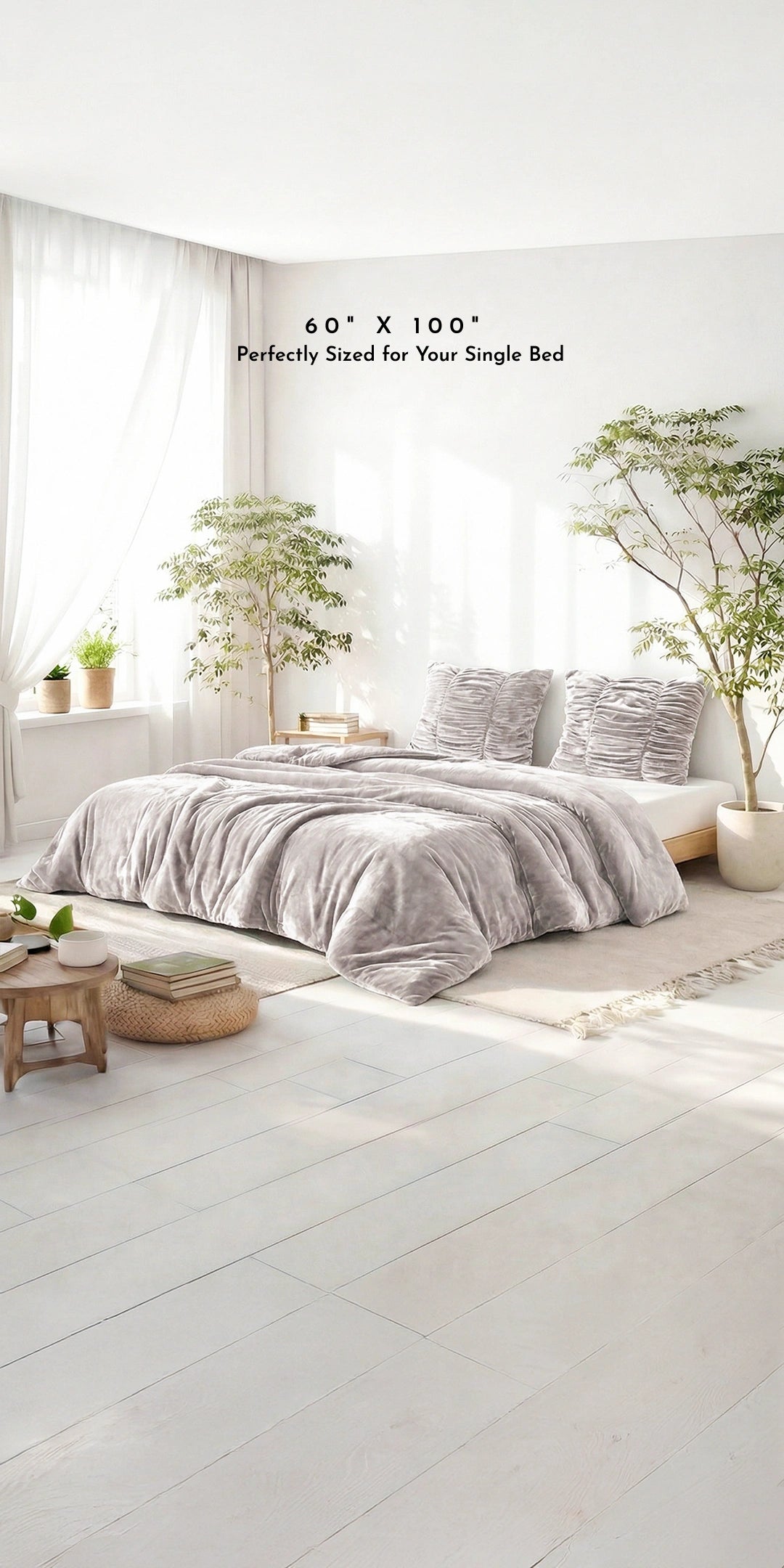 Zarf Reversible Quilt For Single Size Bed With 2 Cushion Covers - Chrome