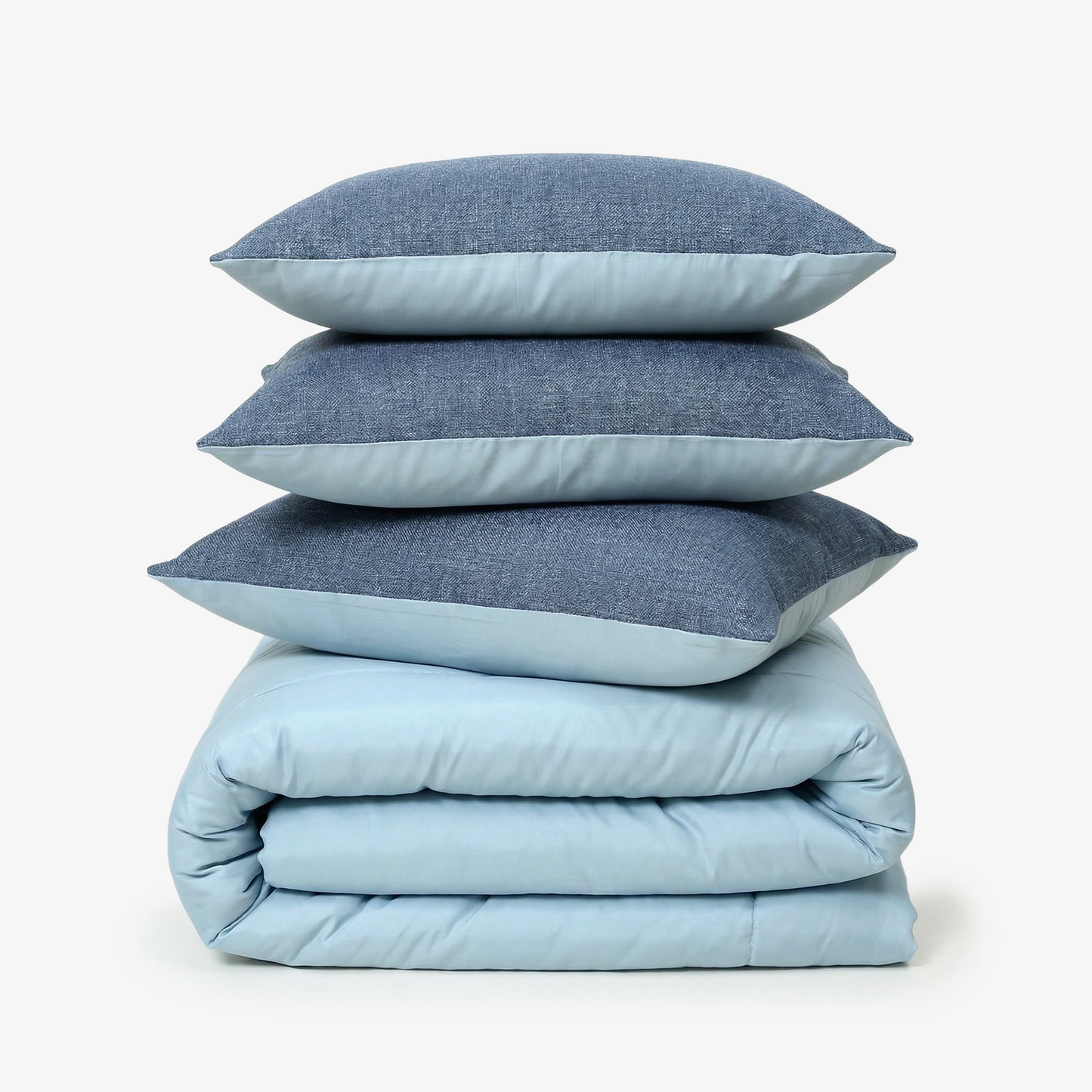 Zarf Italian Staple Weave Bedding Set Of 7- Cielo