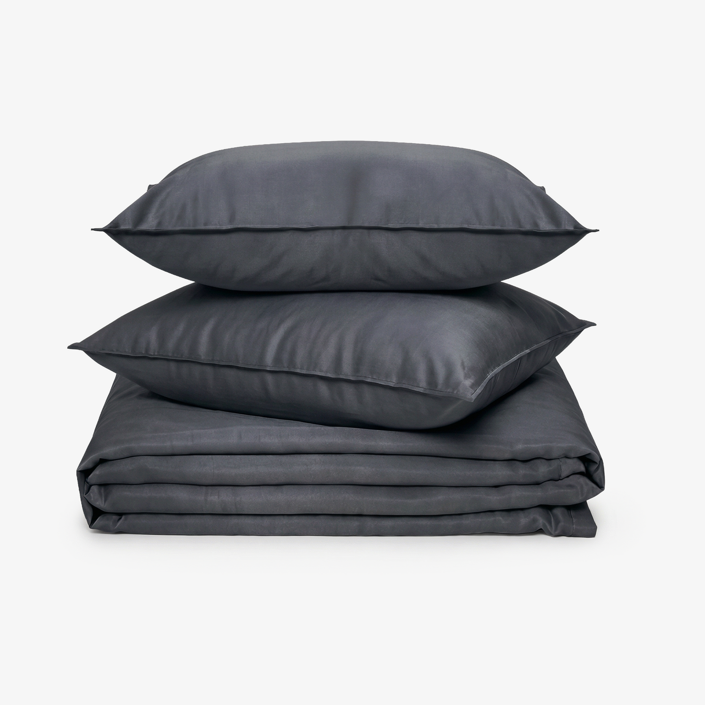 ZARF Italian Staple Weave Bedsheet With 2 Solid Pillowcases - Cinder