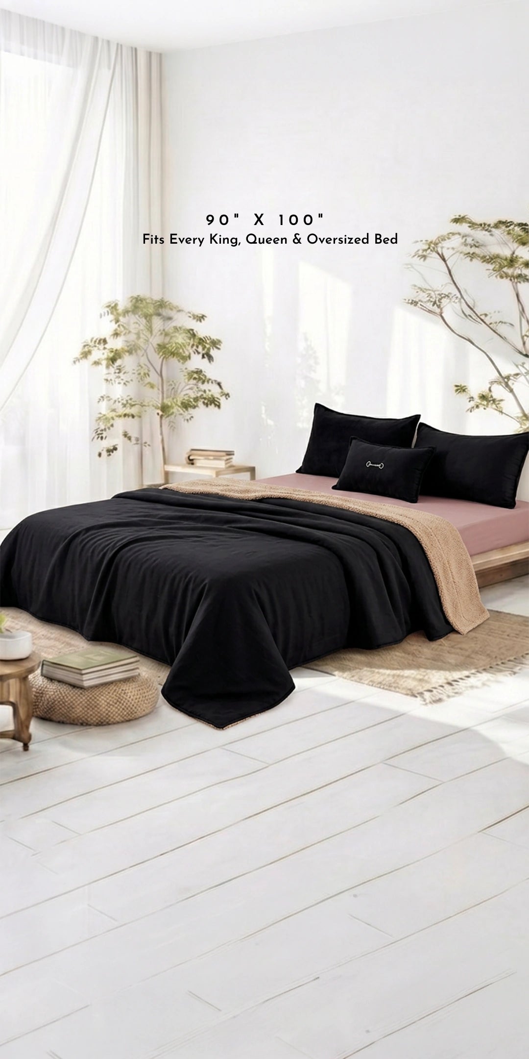 Zarf California King Size Reversible Quilt  With 2 pillowcases and 1 Breakfast Cushion cover - Cosmos
