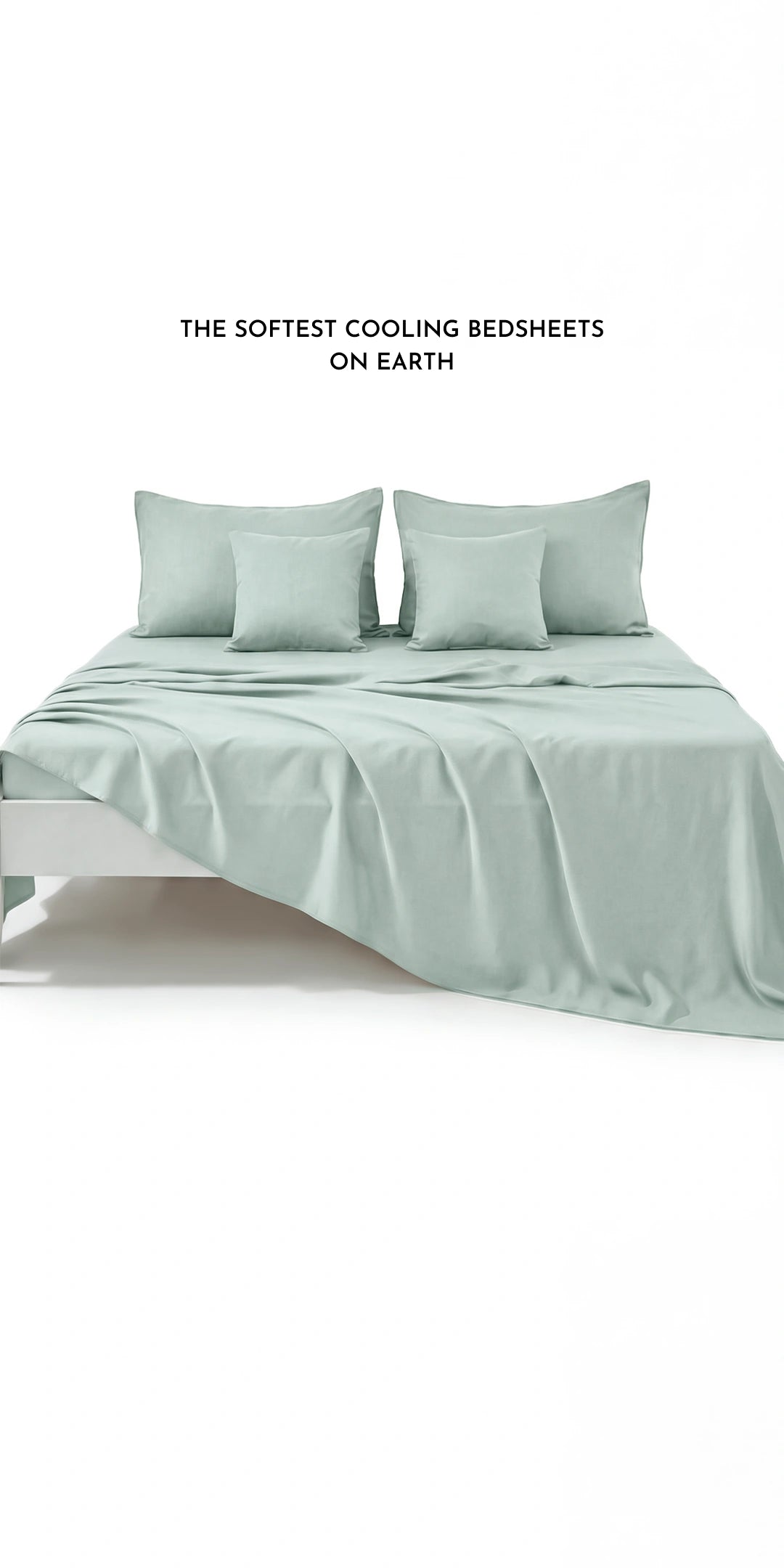 Zeries Egyptian Cotton Bedsheets With 2 Pillow Cases & 2 Cushion Covers - Cyan