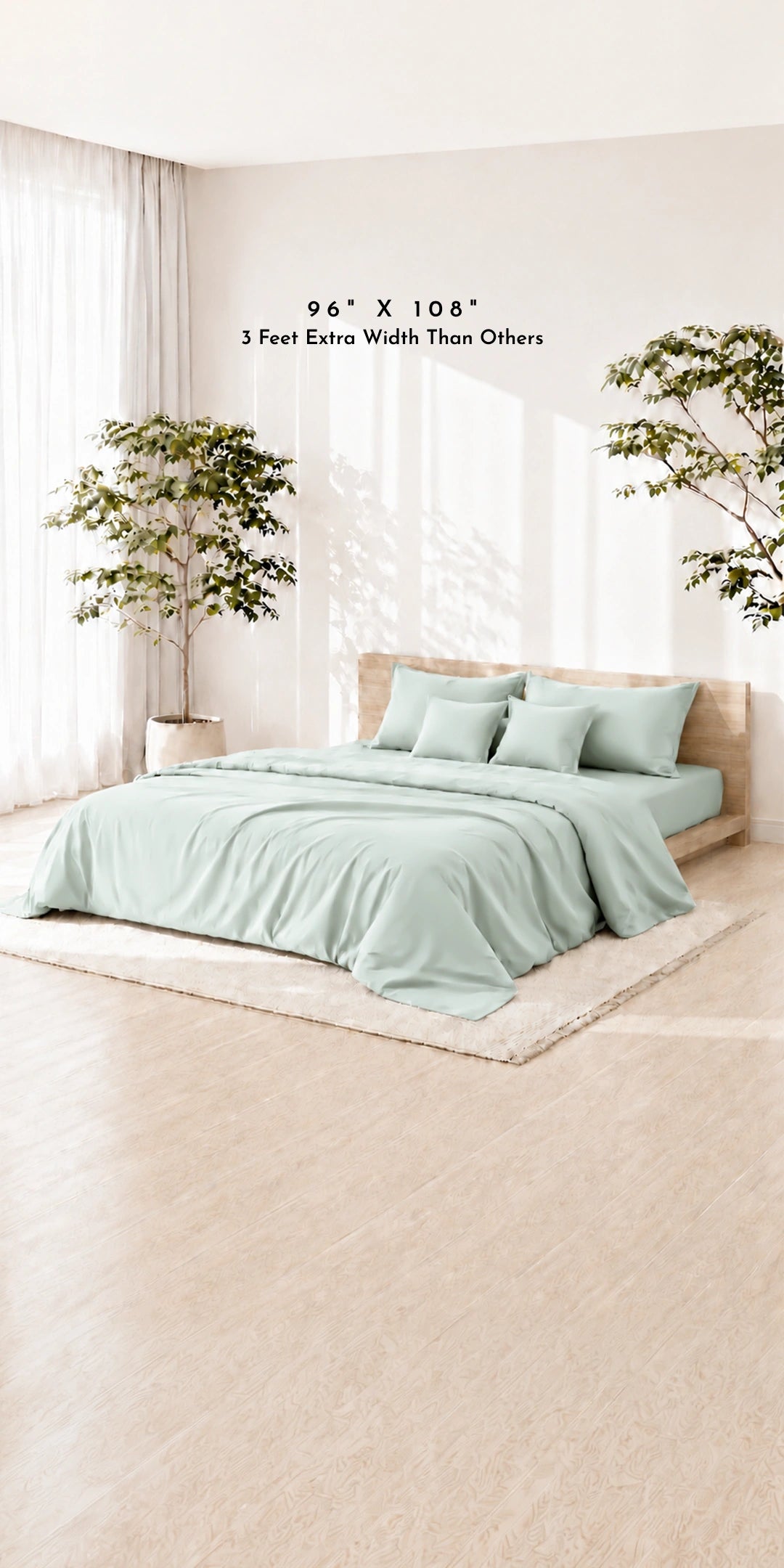 ZARF Egyptian Cotton Comforter With 2 Pillowcases & 2 Cushion Covers - Cyan