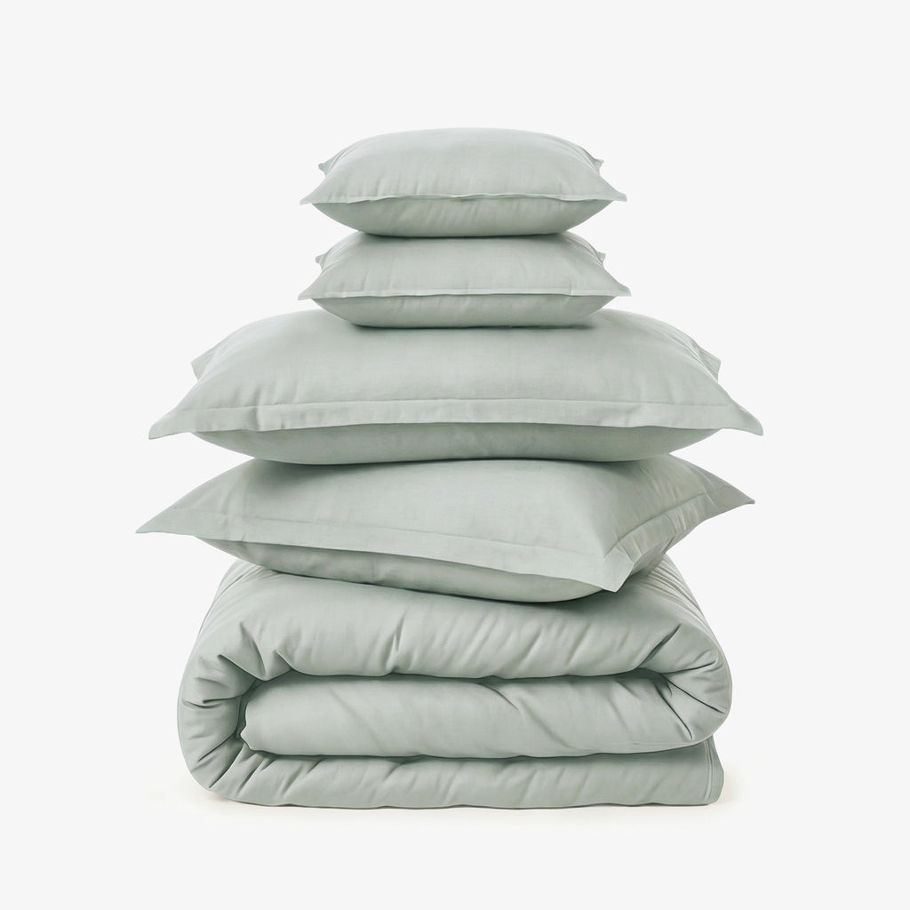ZARF Egyptian Cotton Comforter With 2 Pillowcases & 2 Cushion Covers - Cyan