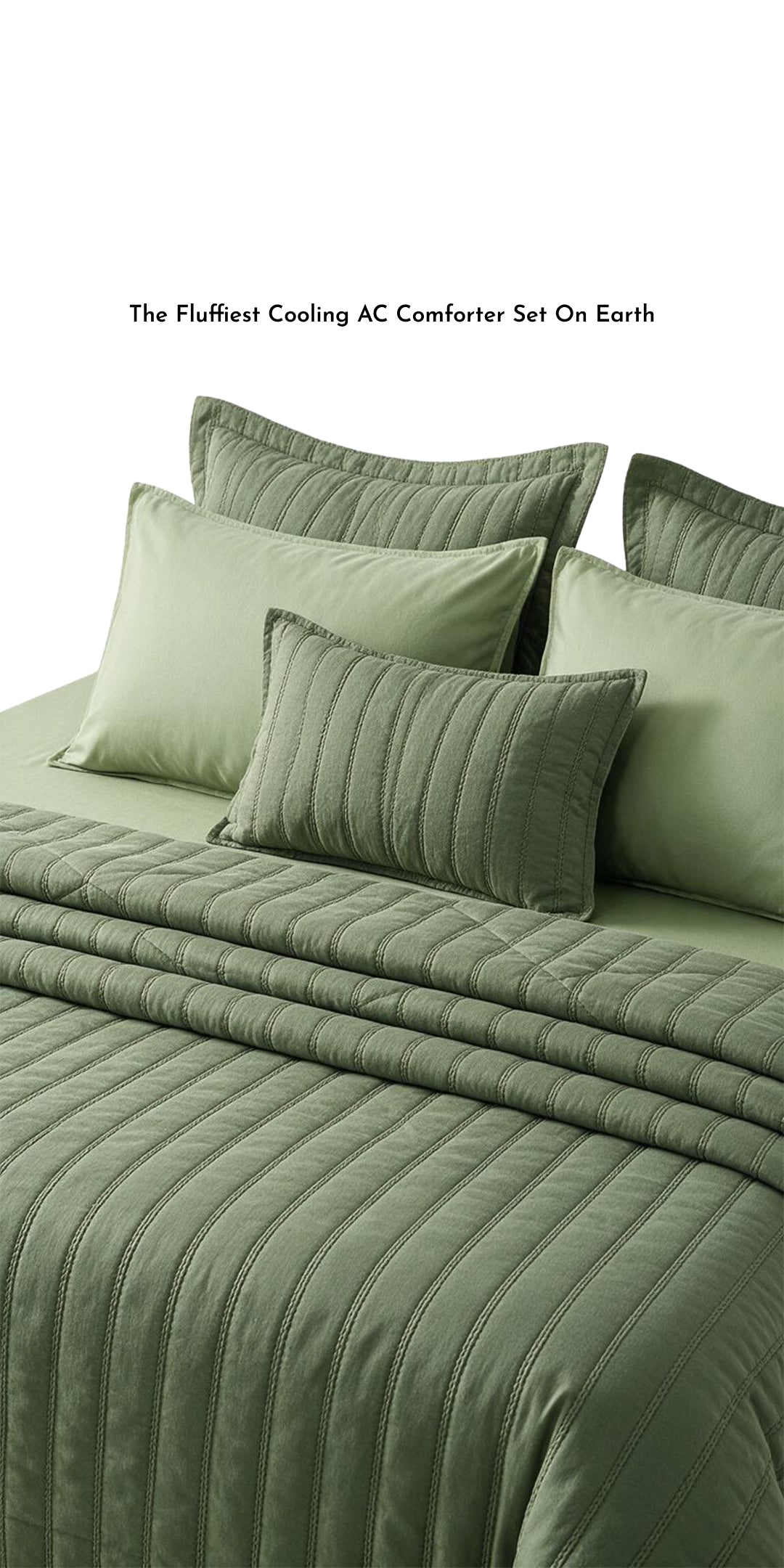 Linen Blend AC Comforter With 2 Pillow Cases and 1 Breakfast Pillow - Cypress