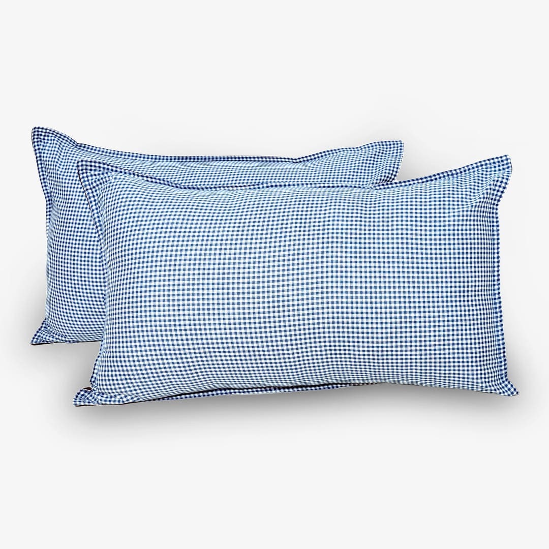 Zarf California King Size Reversible Quilt  With 2 pillowcases and 1 Breakfast Cushion cover - Gingham