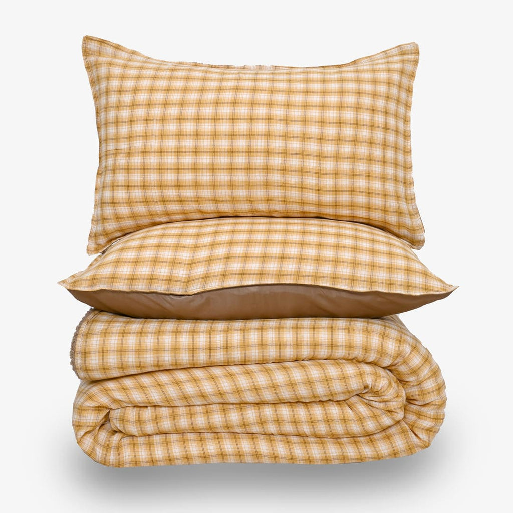 Zarf California King Size Reversible Quilt  With 2 pillowcases and 1 Breakfast Cushion cover - Maple