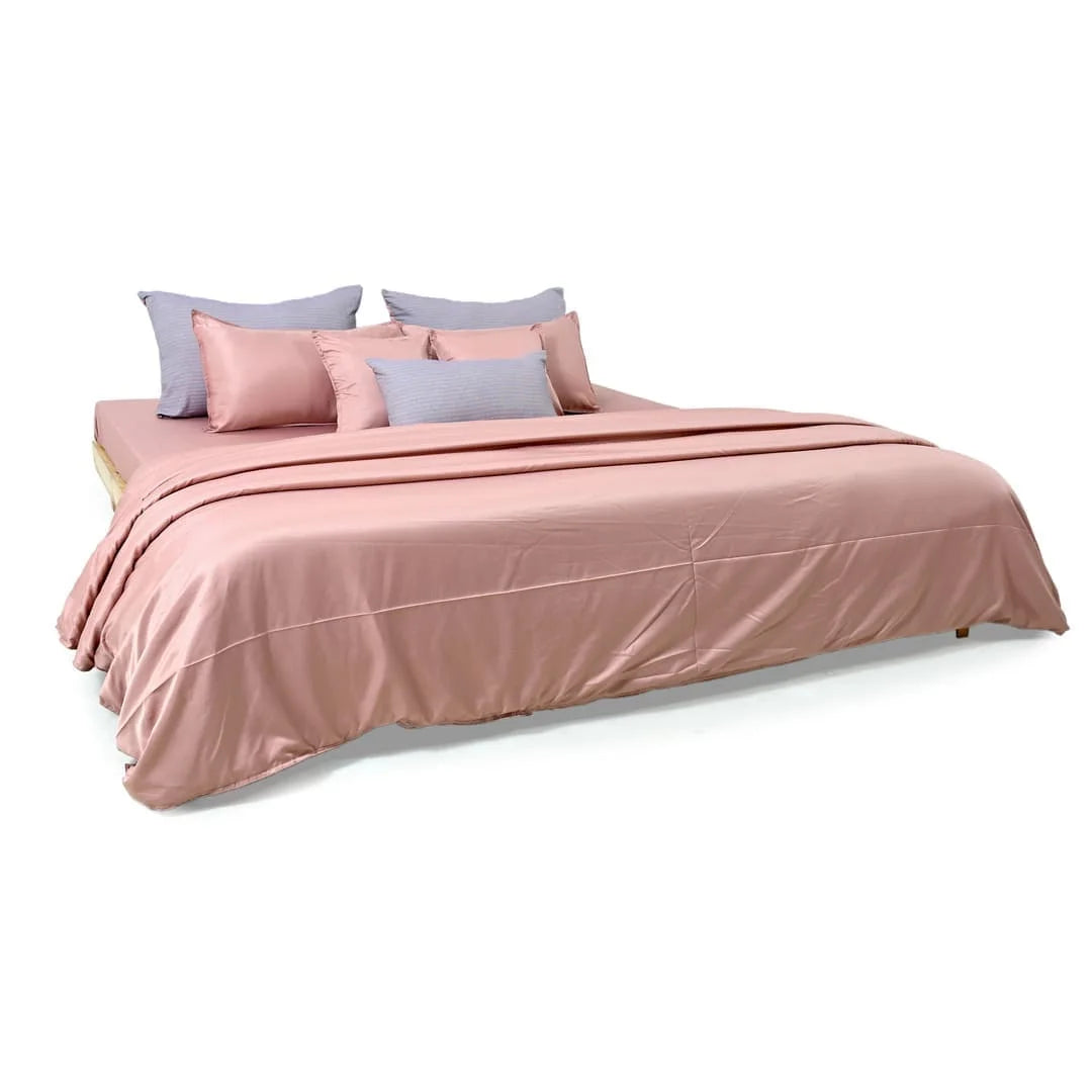 ZARF Italian Staple Weave Comforter With 2 Designer Pillow Cases 1 Breakfast Cushion Cover - Bijoux