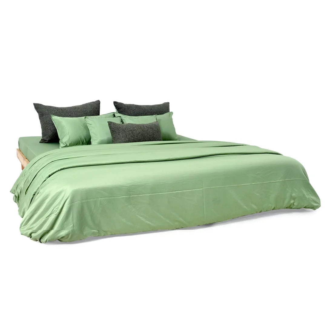 ZARF Italian Staple Weave Comforter With 2 Designer Pillow Cases 1 Breakfast Cushion Cover - Aeris