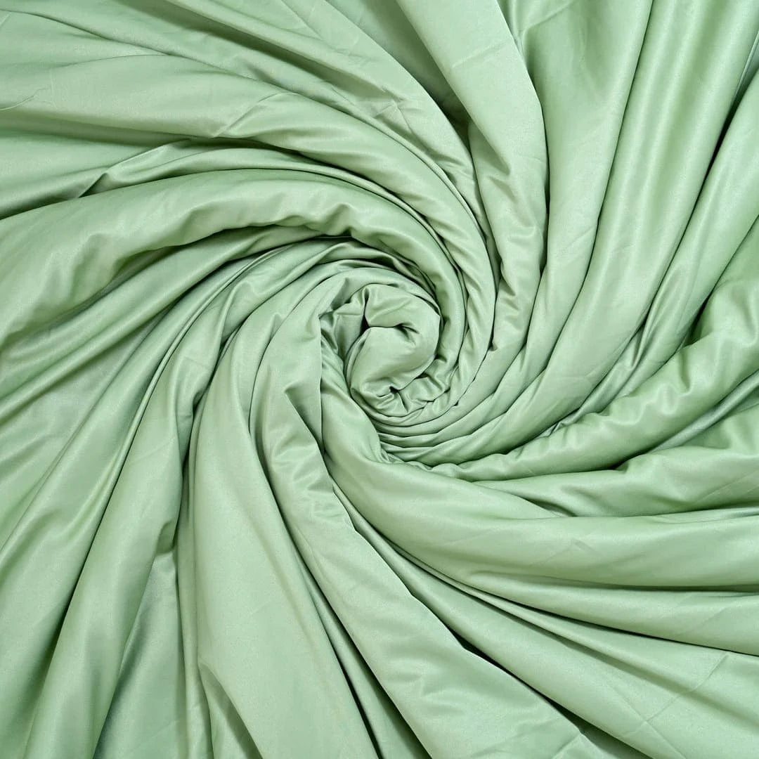 ZARF Italian Staple Weave Comforter With 2 Designer Pillow Cases 1 Breakfast Cushion Cover - Basil