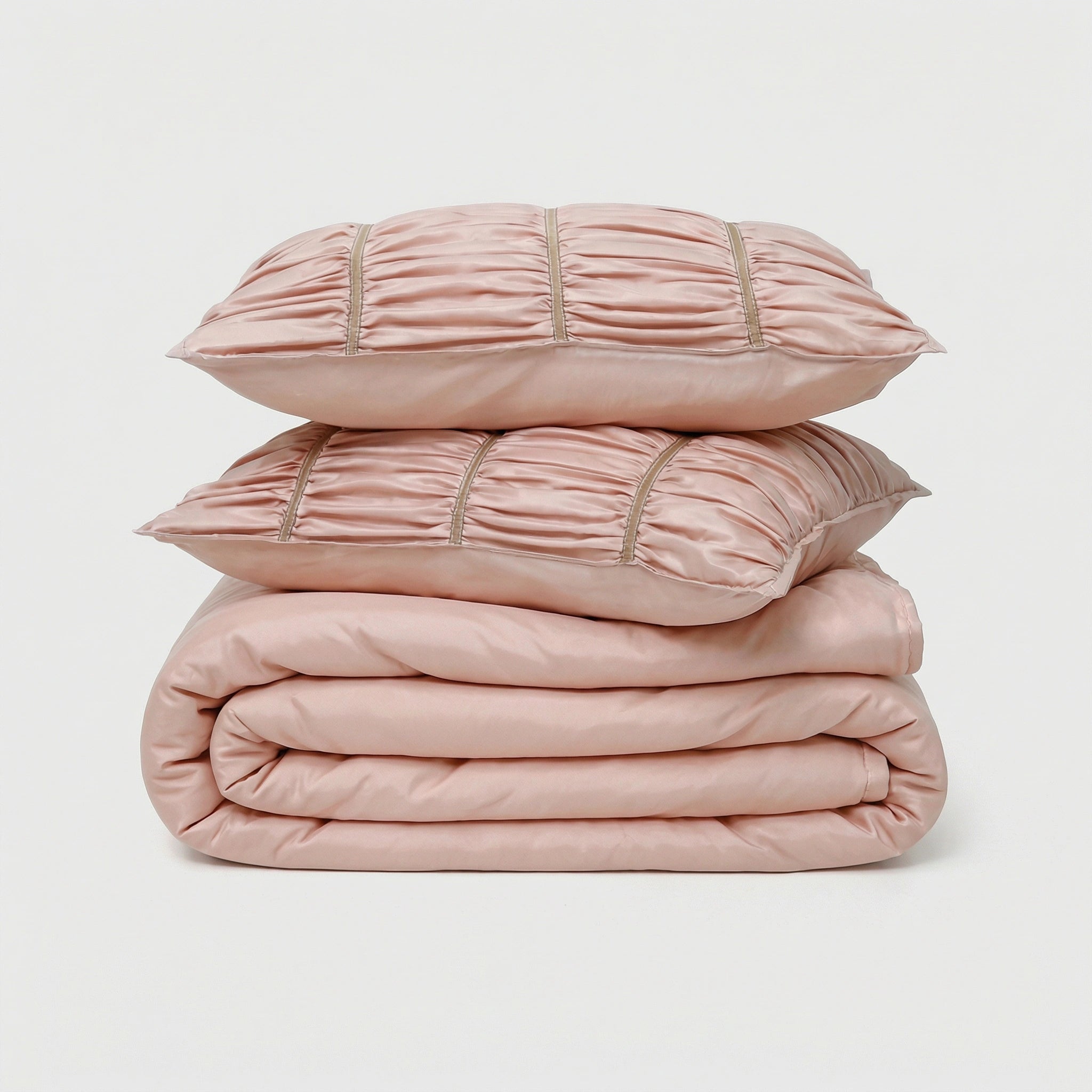 ZARF Italian Staple Weave Comforter For Single Size Bed With 2 Designer Pillow Cases, 2 Solid Pillowcases & 2 Cushion Covers - Dahlia