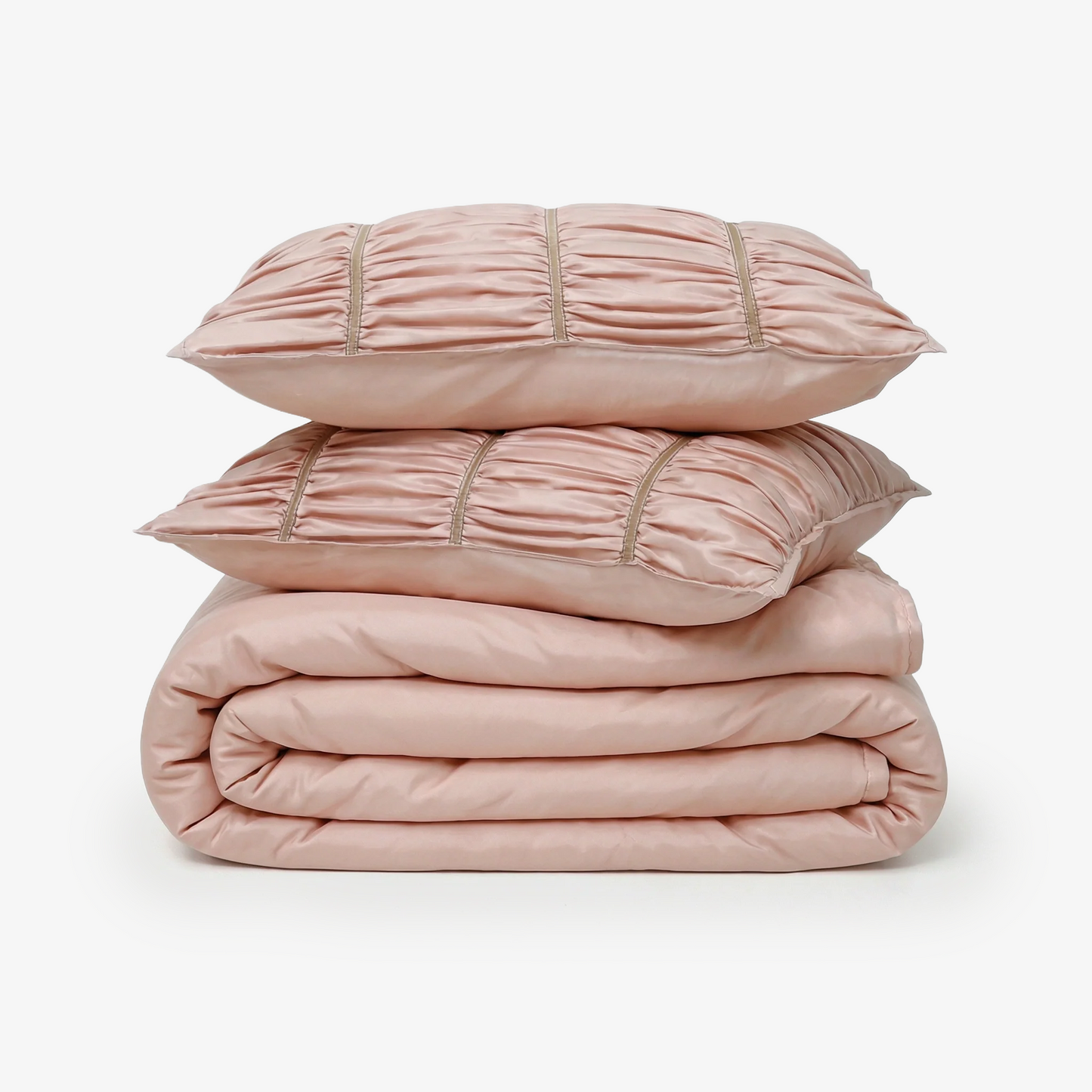 ZARF Italian Staple Weave Comforter With 2 Designer Pillow Cases, 2 Solid Pillowcases & 2 Cushion Covers - Dahlia