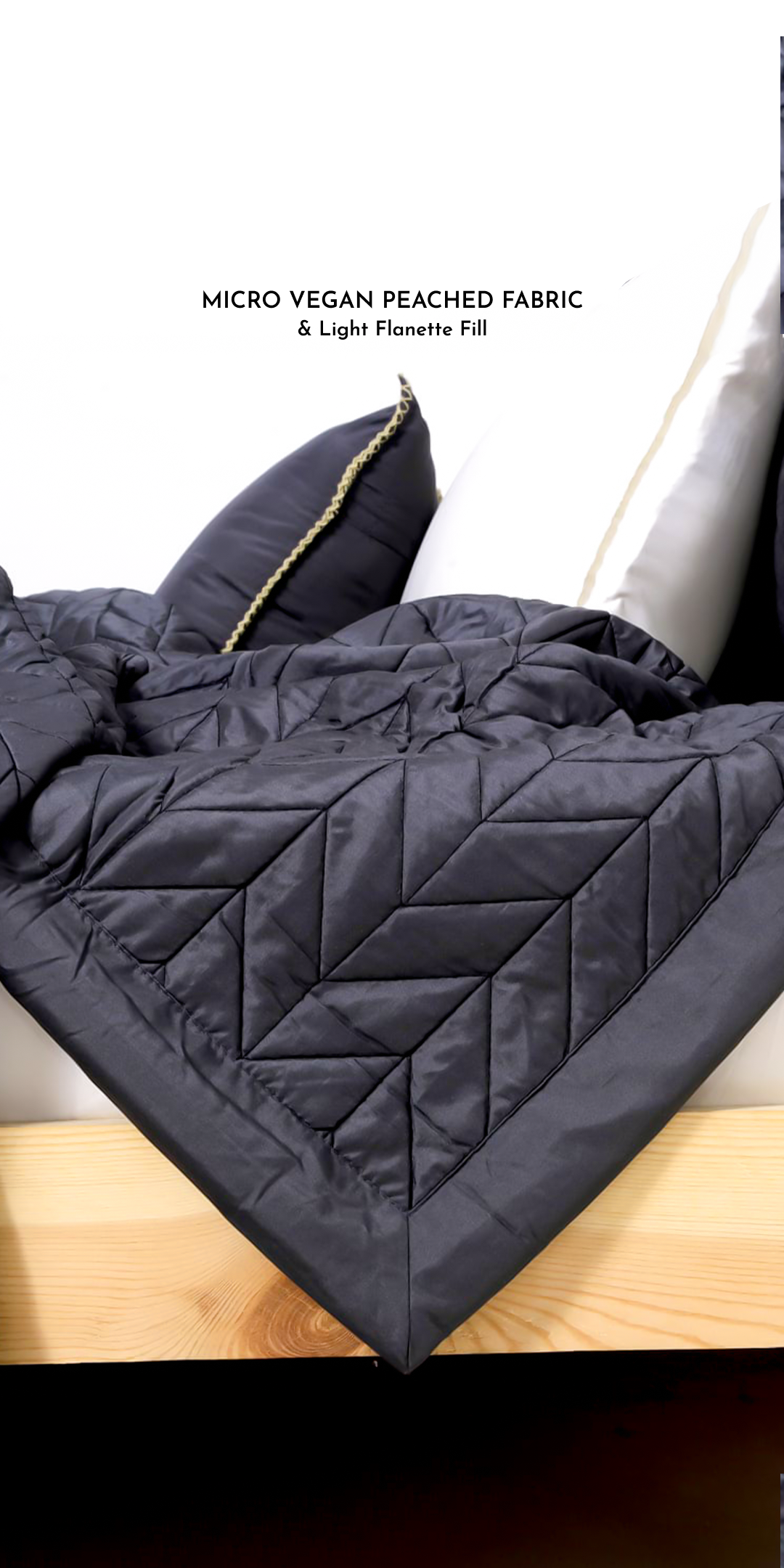 Zarf AC Comforters For Single Size Bed With 2 Pillow Cases & 2 Cushion Covers - Dark Grey