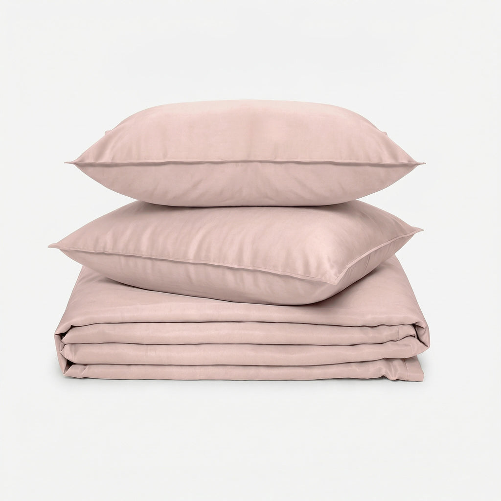 ZARF Italian Staple Weave Bedsheet With 2 Solid Pillowcases - Dahlia