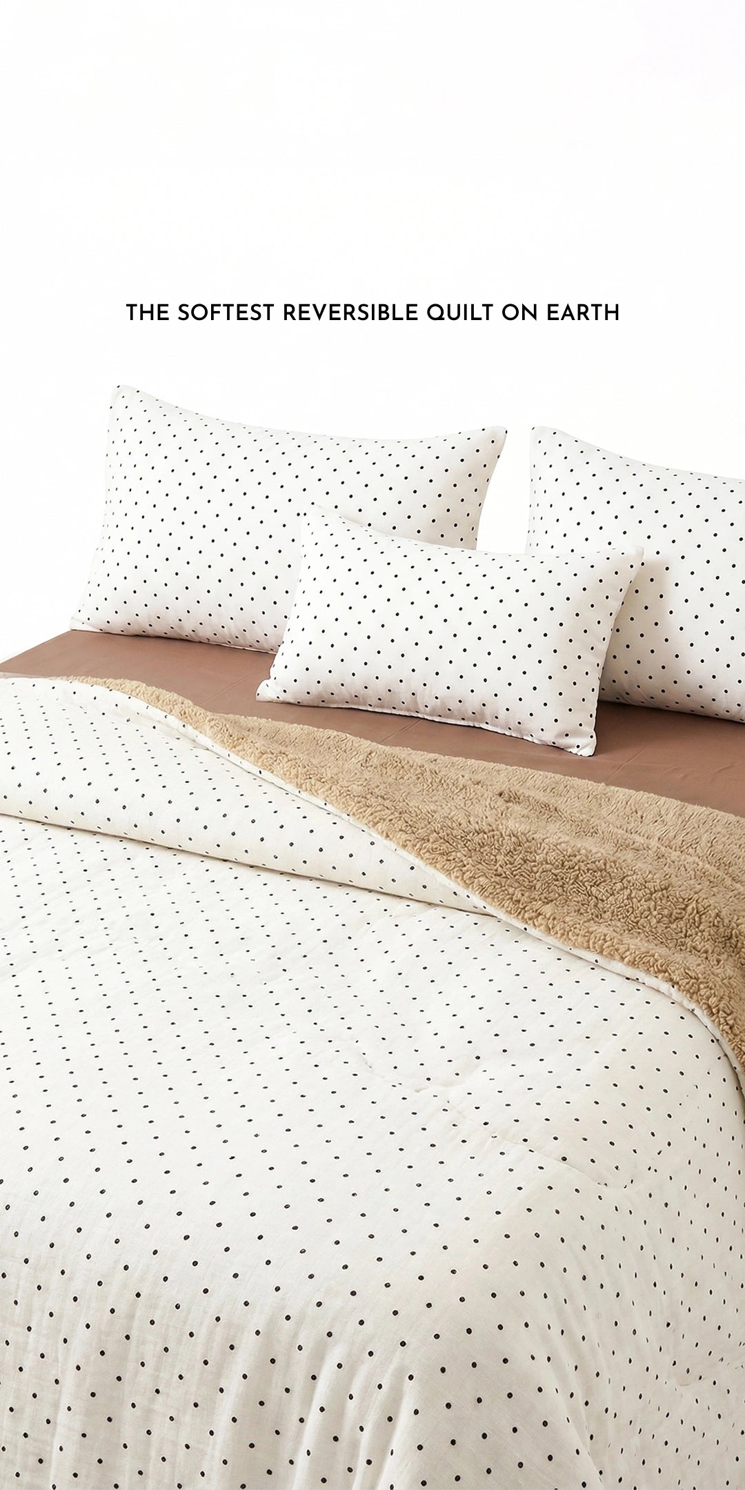 Zarf California King Size Reversible Quilt  With 2 pillowcases and 1 Breakfast Cushion cover - Dottie