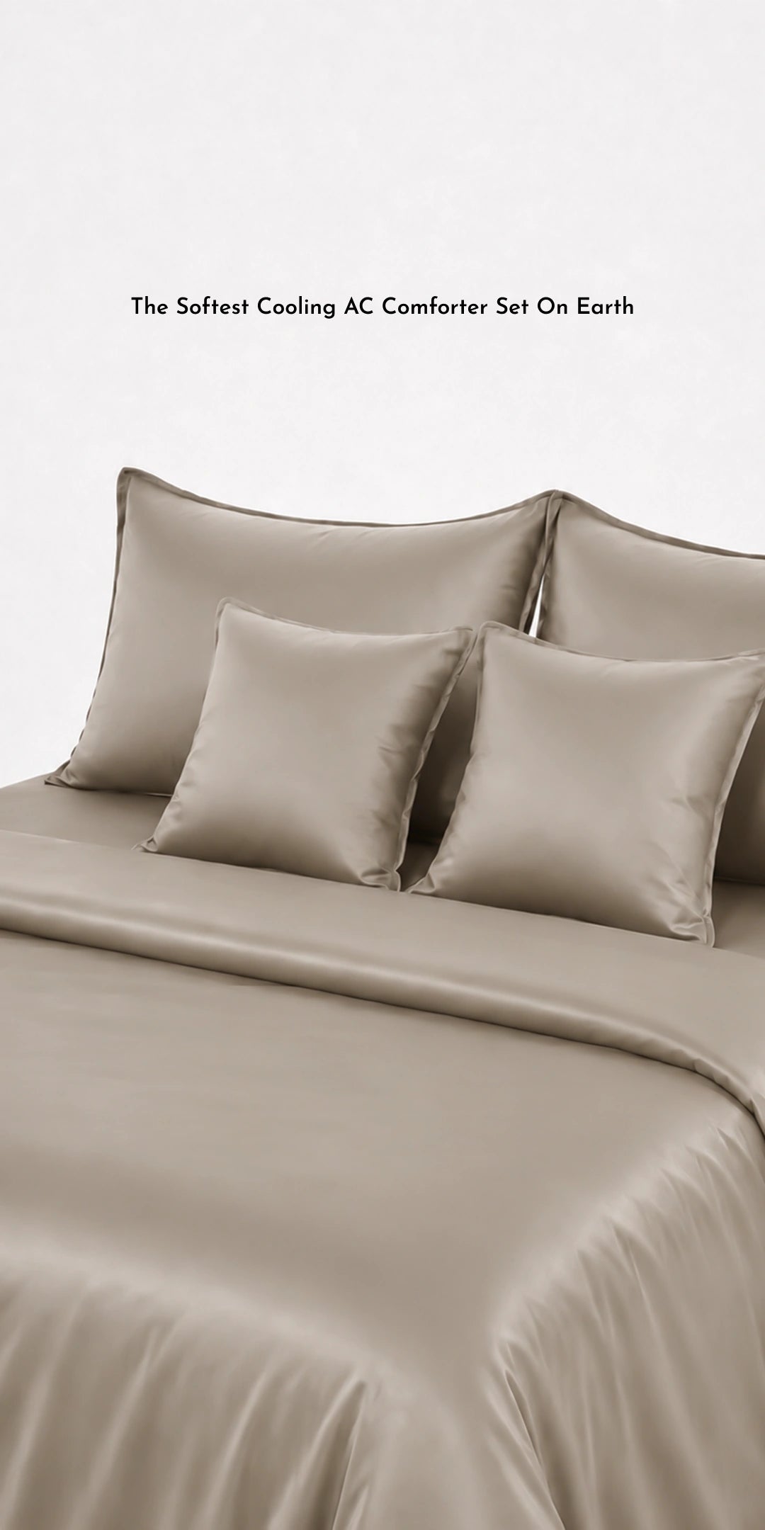 ZARF Egyptian Cotton Comforter With 2 Pillowcases & 2 Cushion Covers - Dove