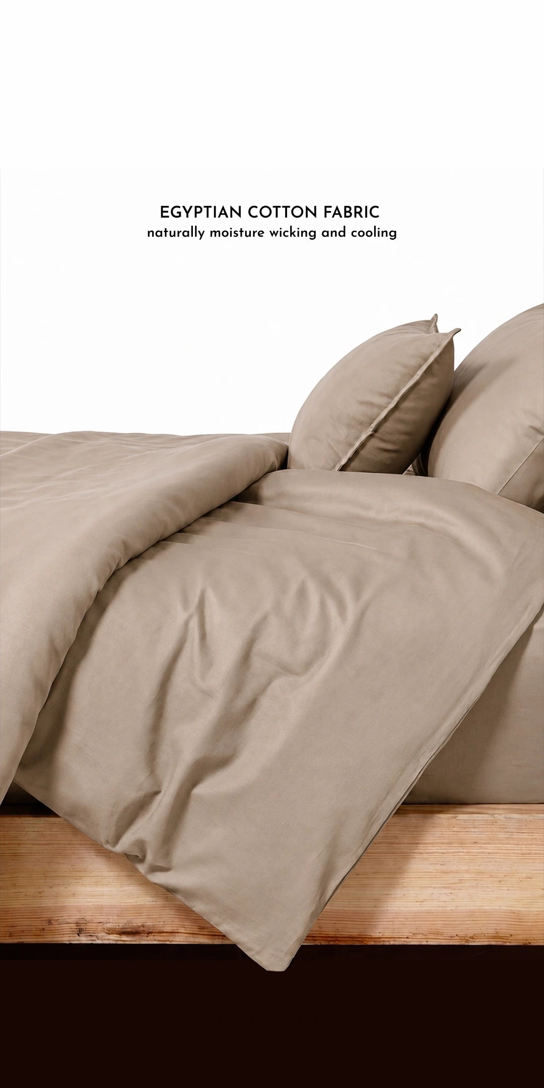 ZARF Egyptian Cotton Comforter With 2 Pillowcases & 2 Cushion Covers - Dove
