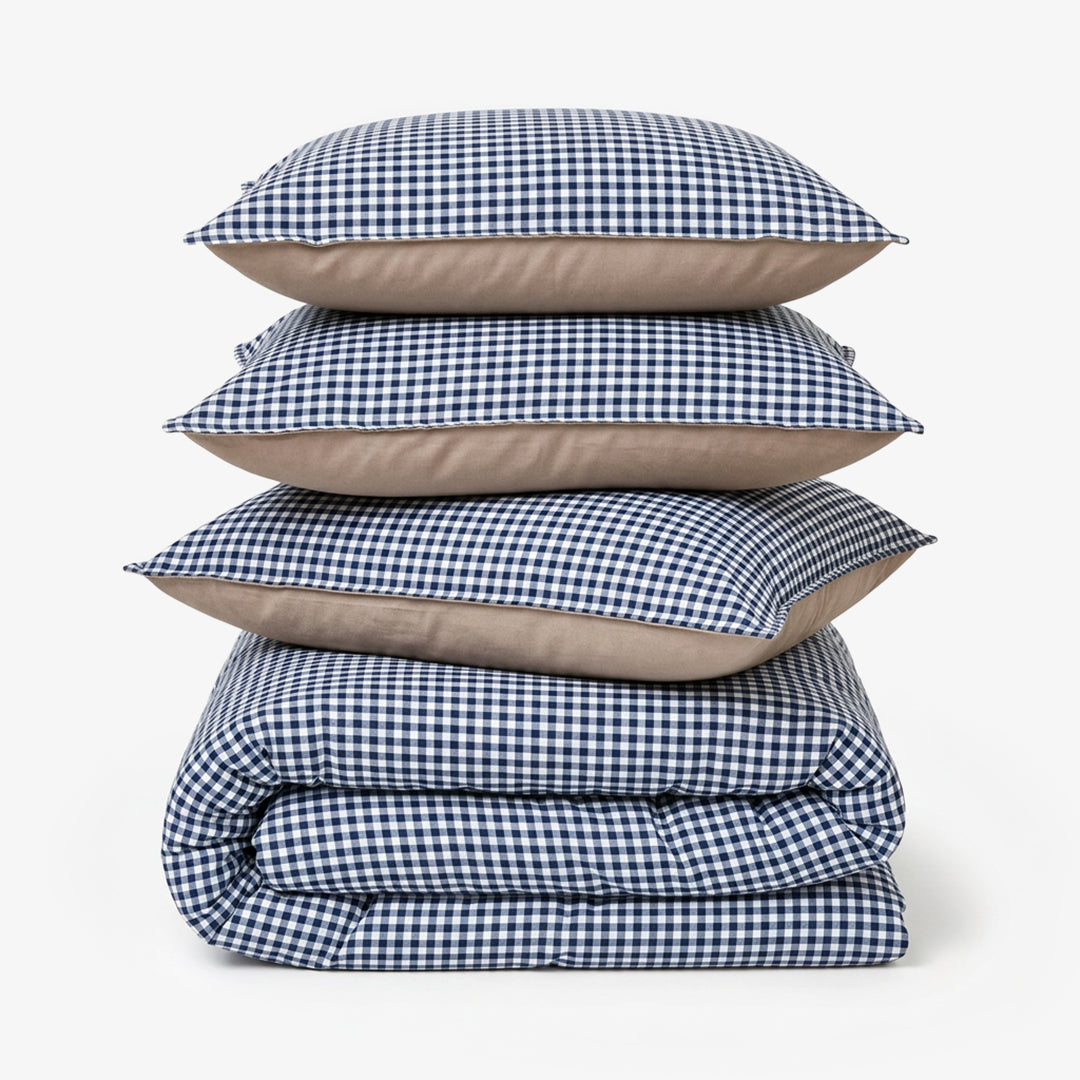 Zarf Reversible Quilt For Single Size Bed With 2 Pillow Covers and 1 Cushion Cover - Dreamy Bluebell