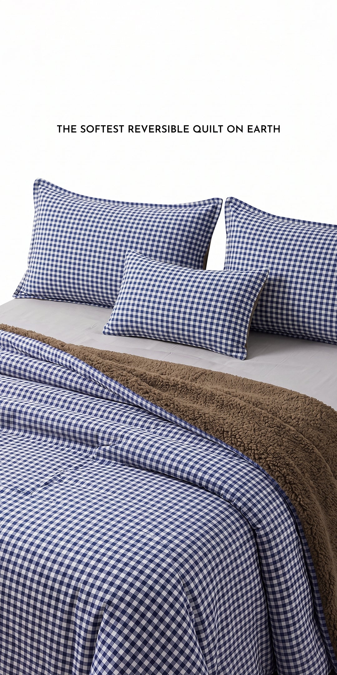 Zarf Reversible Quilt For Single Size Bed With 2 Pillow Covers and 1 Cushion Cover - Dreamy Bluebell