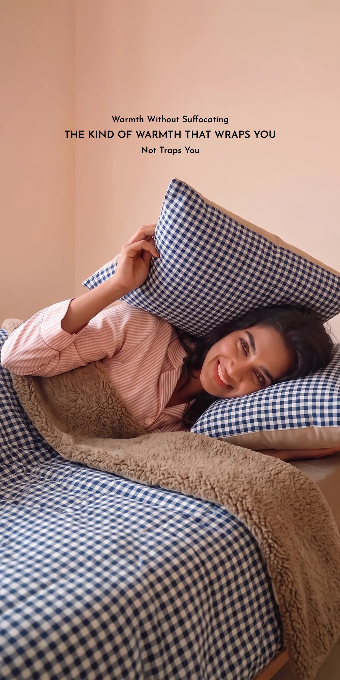 Zarf Reversible Quilt For Single Size Bed With 2 Pillow Covers and 1 Cushion Cover - Dreamy Bluebell