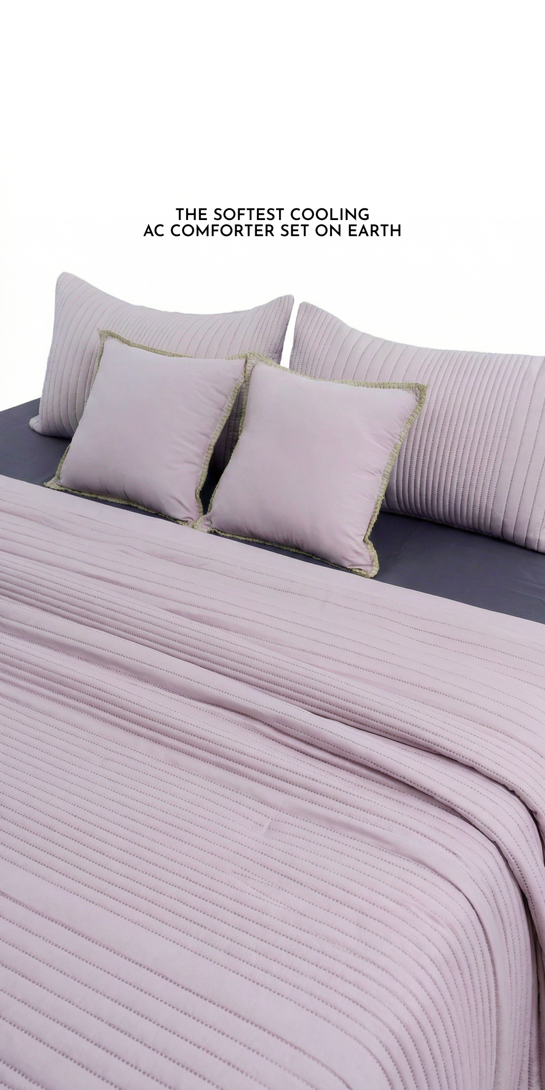 Zarf California King Size AC Comforters With 2 Pillow Cases & 2 Cushion Covers - Dusk