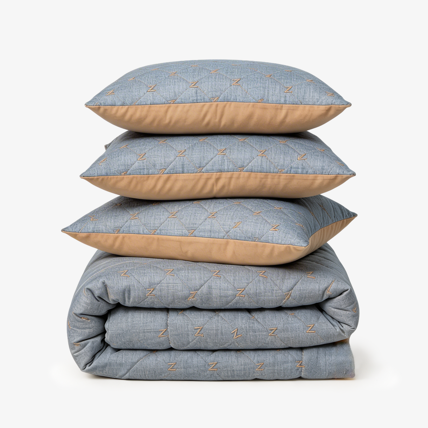 Linen Blend AC Comforter With 2 Pillow Cases and 1 Breakfast Pillow - Elaris