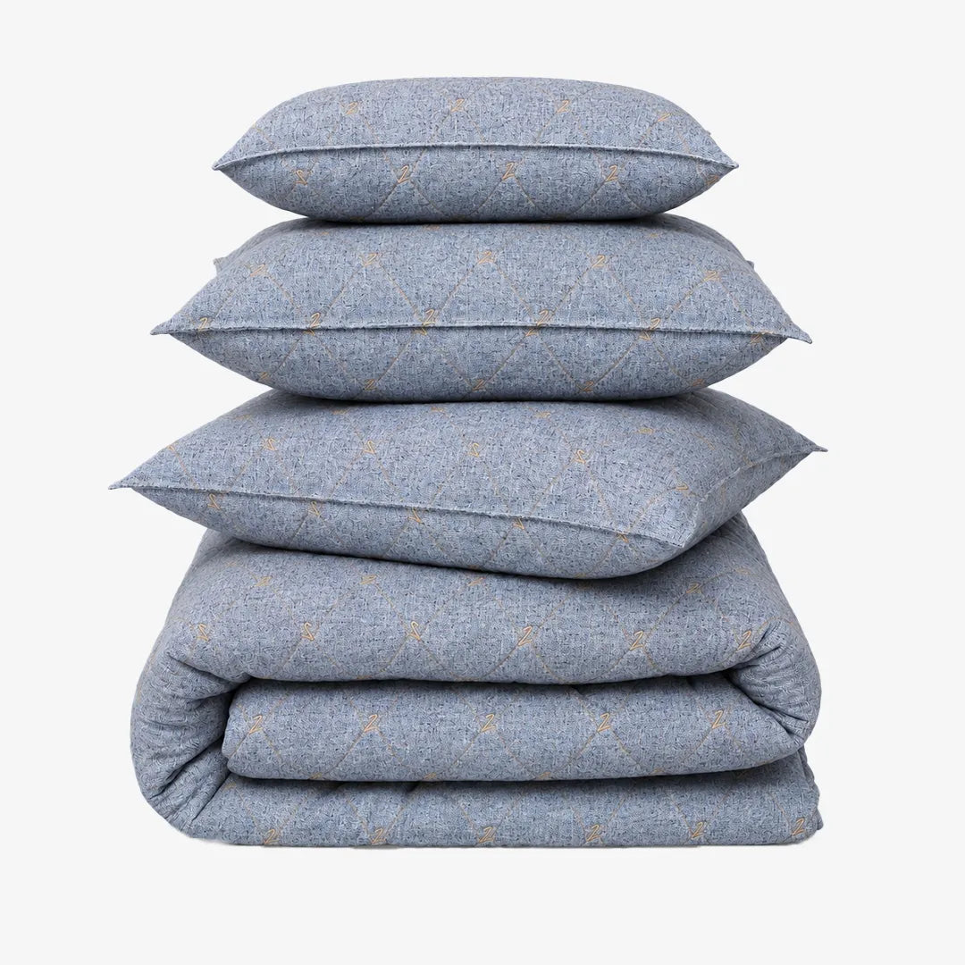 Zarf Linen Blend Bedding Set Of 9 - Elaris