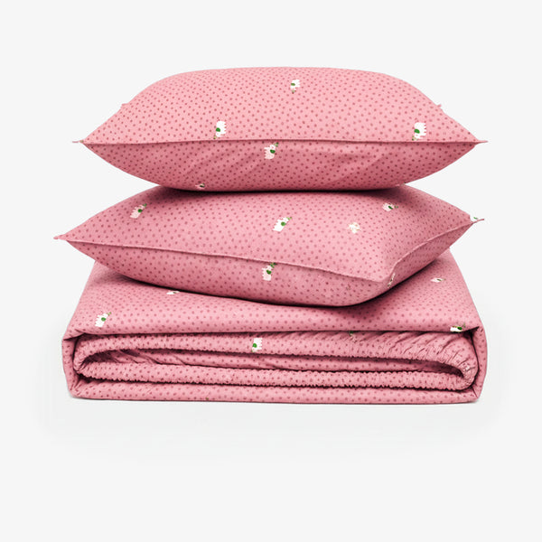 ZERIES PERCALE WEAVE EGYPTIAN COTTON FITTED BEDSHEET WITH 2 PILLOW CASES - Elmsley