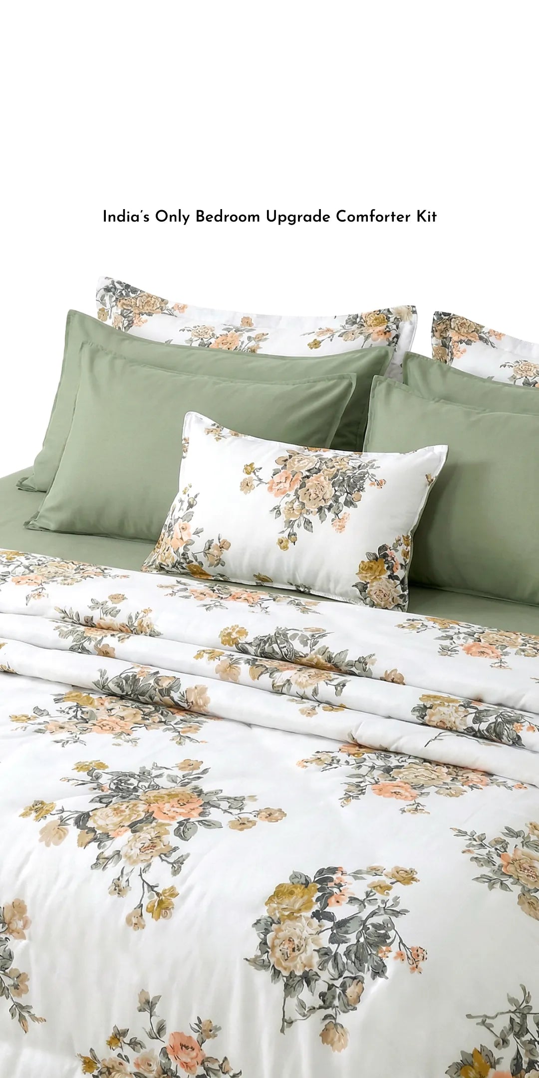 Zarf AC Comforter Bedding Set Of 9 For Single Size Bed - Ember