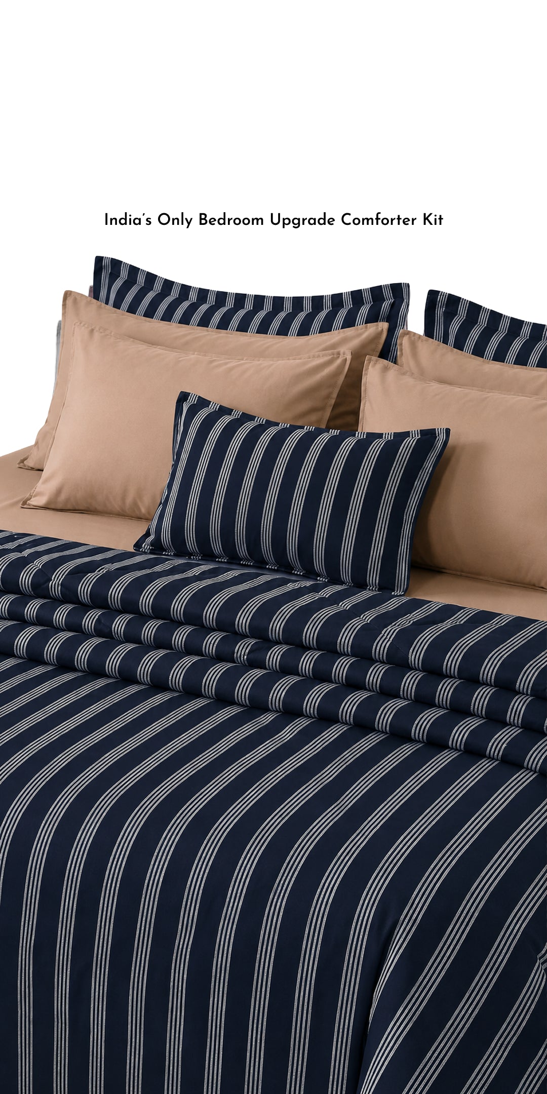 Zarf Linen Blend Bedding Set Of 9 - Encre