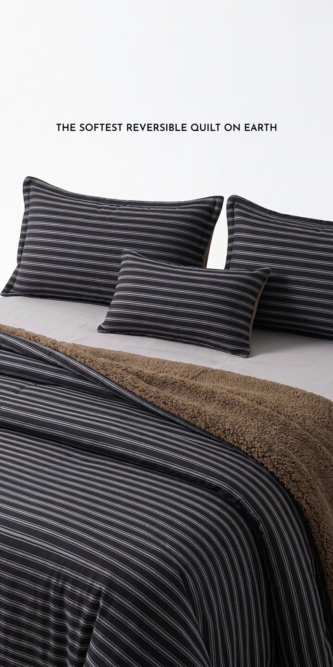 Zarf Reversible Quilt For Single Size Bed With 2 Pillow Covers and 1 Cushion Cover - Encre