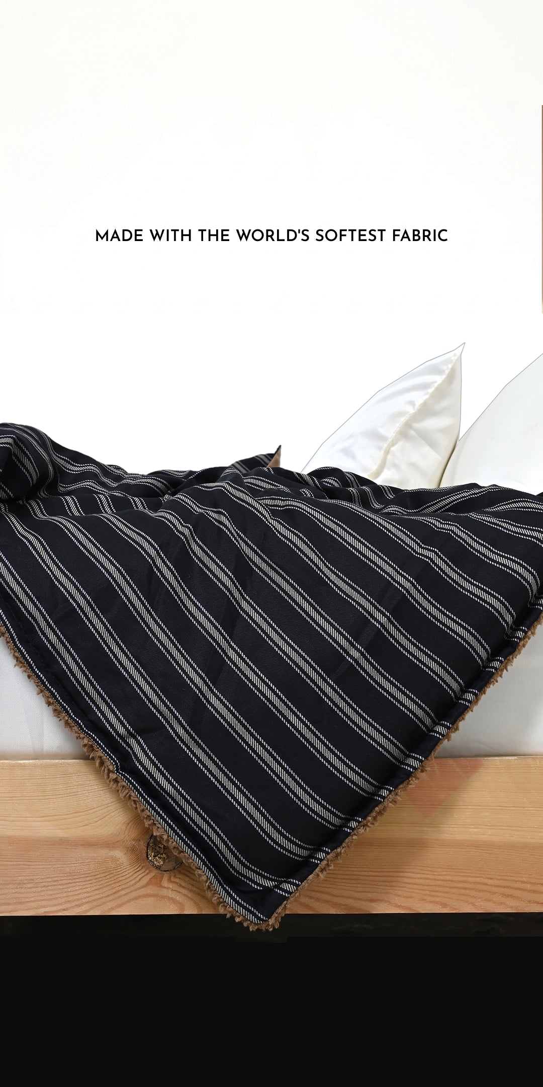 Zarf Reversible Quilt For Single Size Bed With 2 Pillow Covers and 1 Cushion Cover - Encre