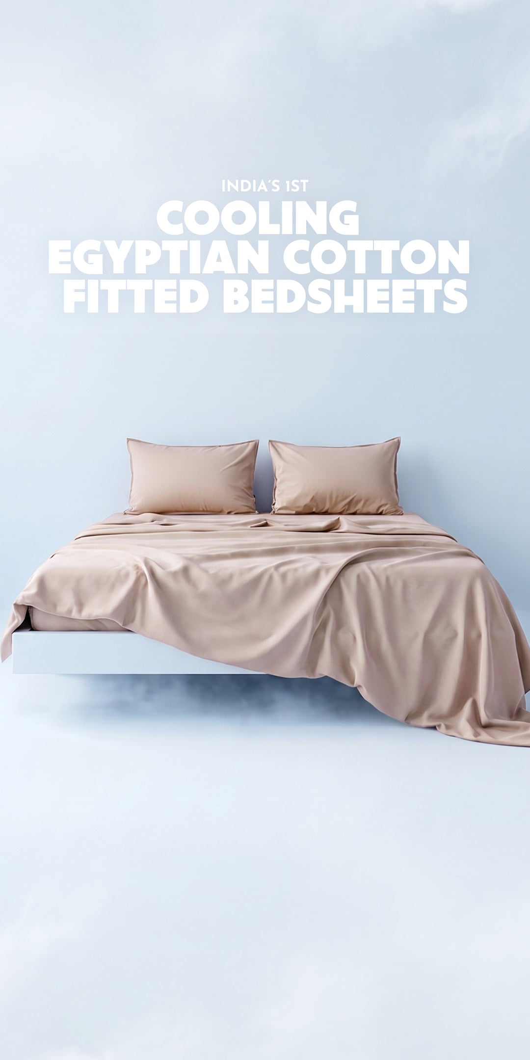 ZERIES PERCALE WEAVE EGYPTIAN COTTON FITTED BEDSHEET WITH 2 PILLOW CASES - Etosha