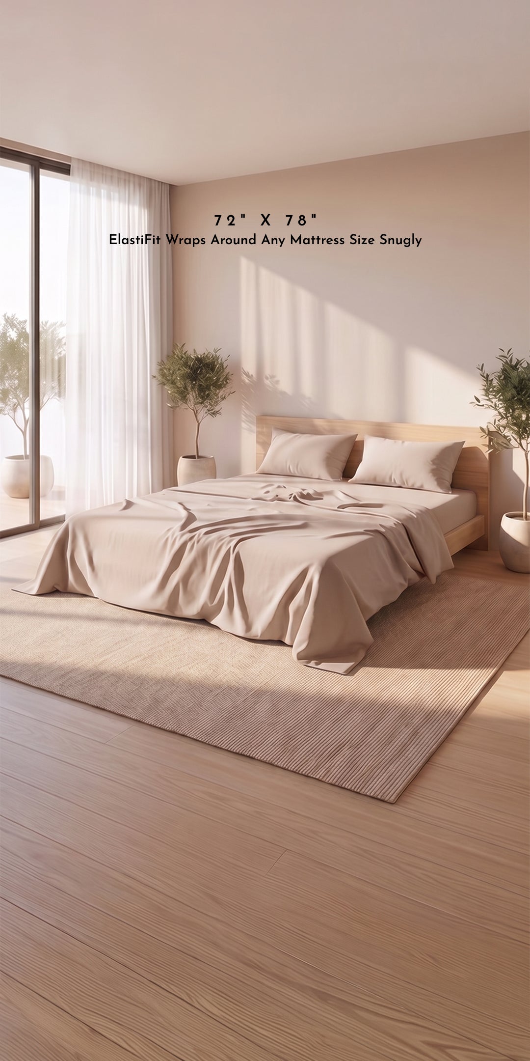 ZERIES PERCALE WEAVE EGYPTIAN COTTON FITTED BEDSHEET WITH 2 PILLOW CASES - Etosha