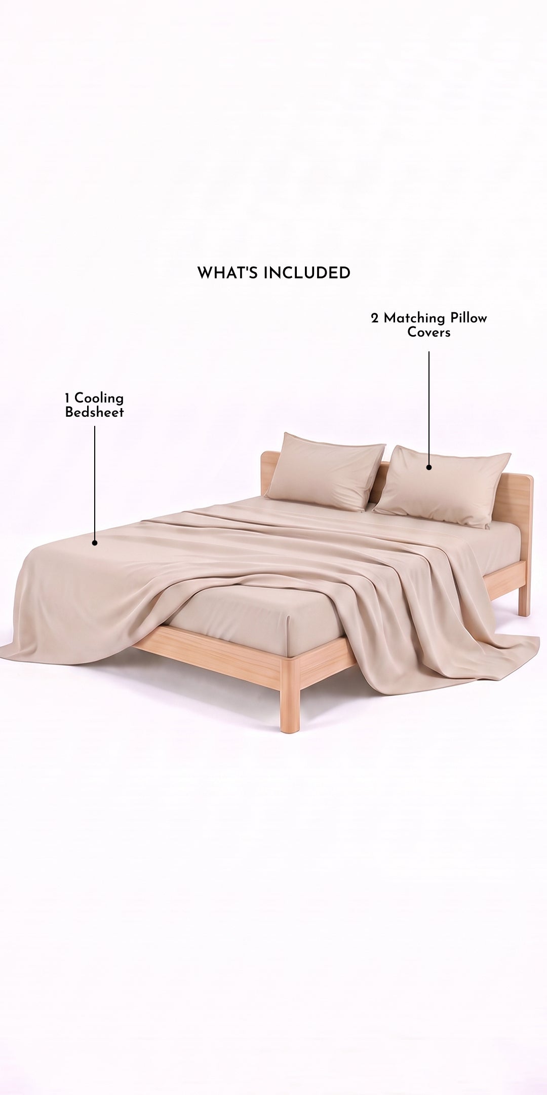 ZERIES PERCALE WEAVE EGYPTIAN COTTON FITTED BEDSHEET WITH 2 PILLOW CASES - Etosha