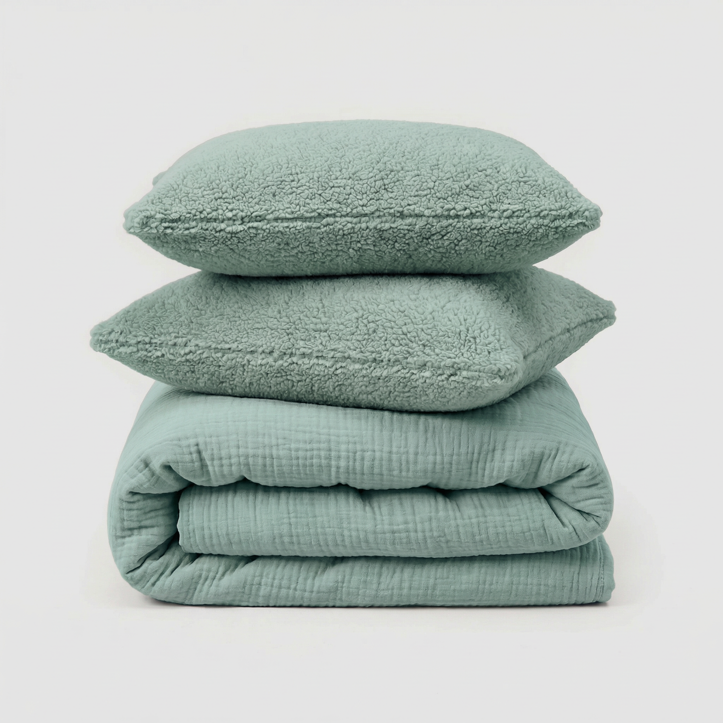 Zarf King Size French Muzlin AC Blanket With 2 Cushion Covers - Fern