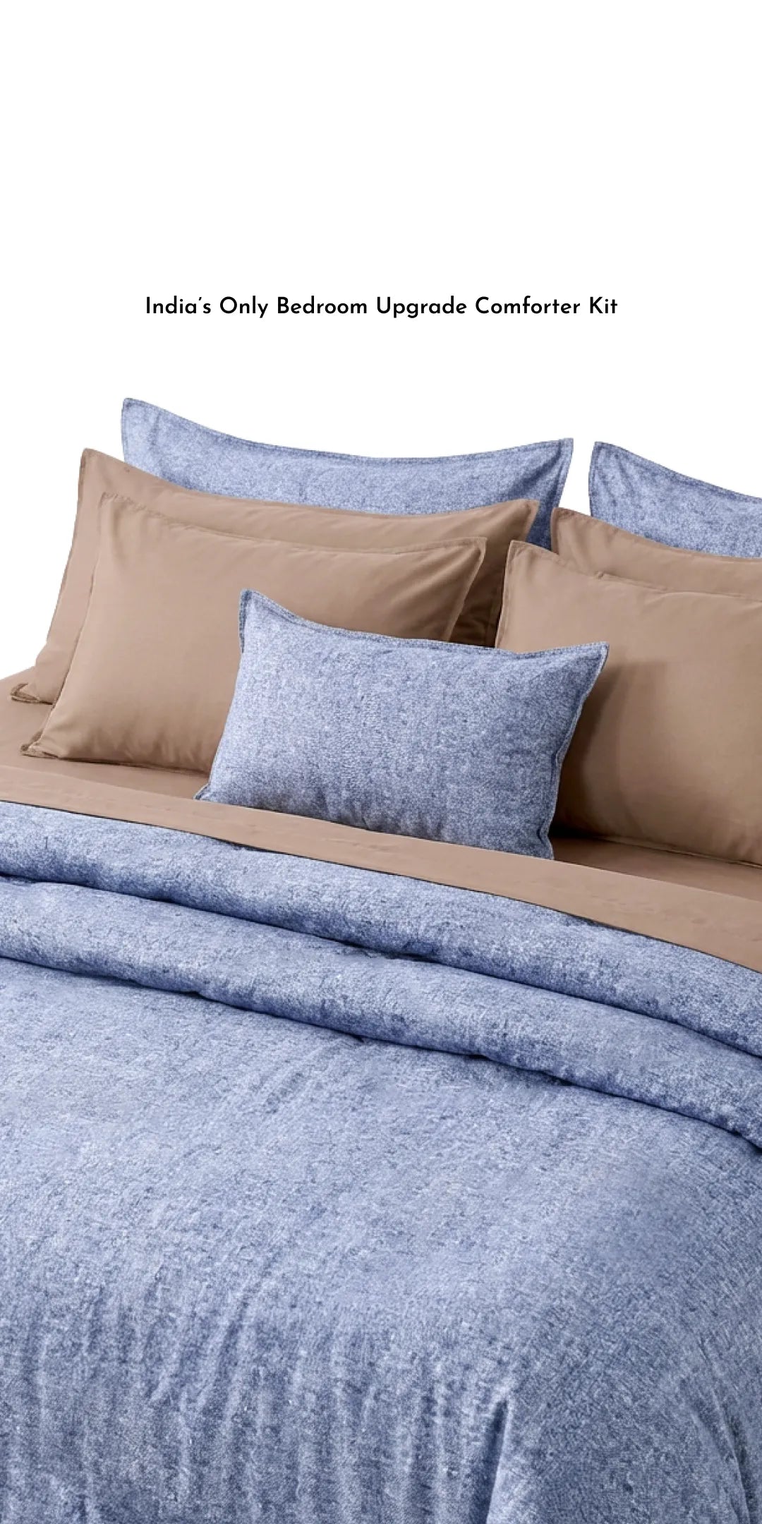 Zarf Linen Blend Bedding Set Of 9 - Fleck