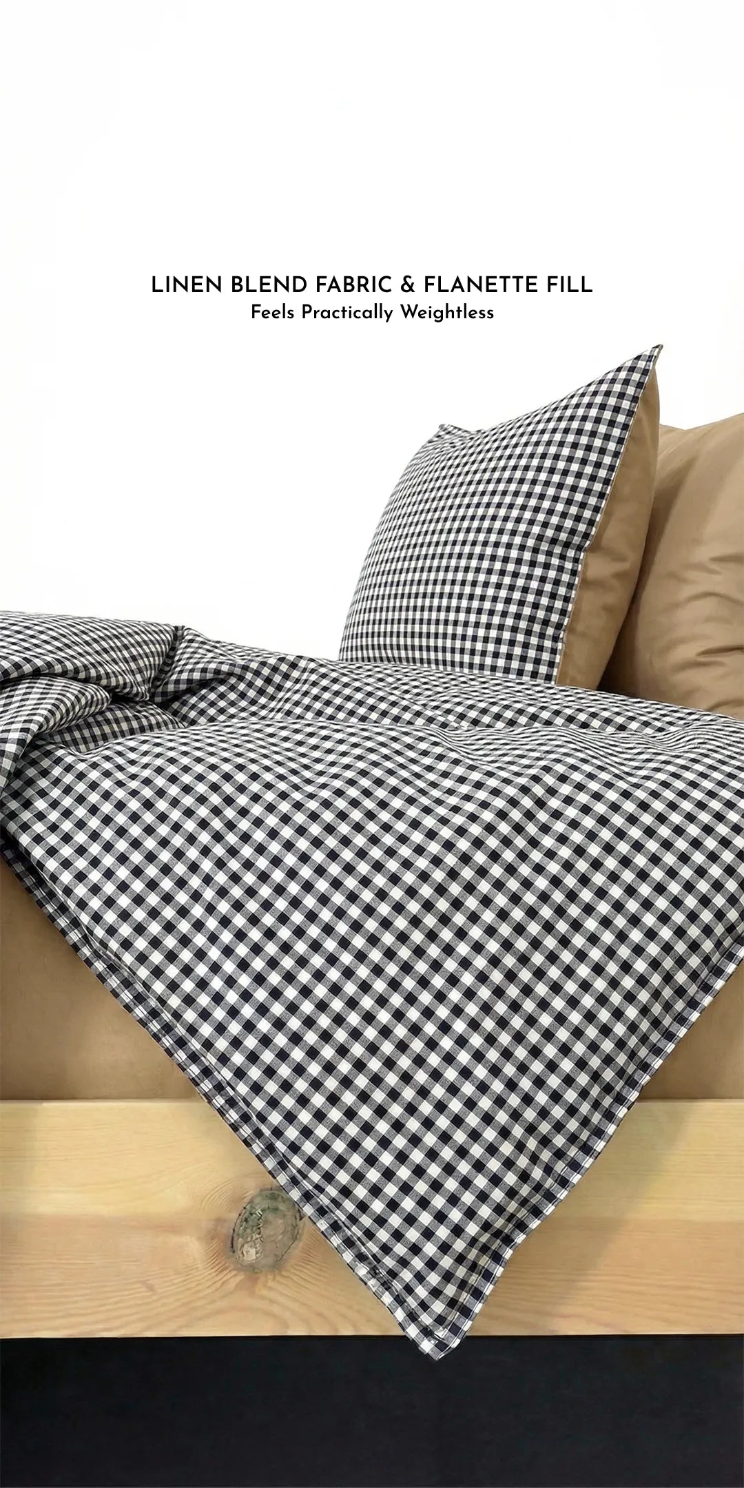 Linen Blend AC Comforter With 2 Pillow Cases and 1 Breakfast Pillow For Single Size Bed- Oxford