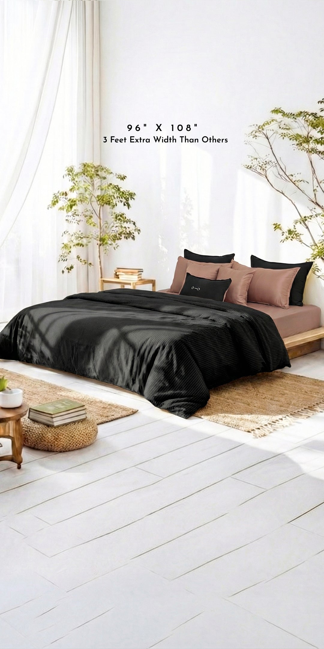 Linen Blend AC Comforter With 2 Pillow Cases and 1 Breakfast Pillow - Cosmos