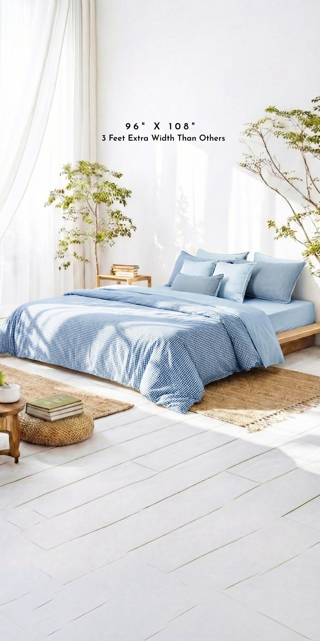 Linen Blend AC Comforter With 2 Pillow Cases and 1 Breakfast Pillow - Cambridge