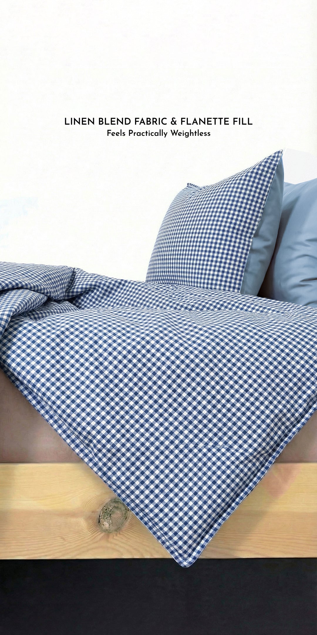 Linen Blend AC Comforter With 2 Pillow Cases and 1 Breakfast Pillow - Cambridge